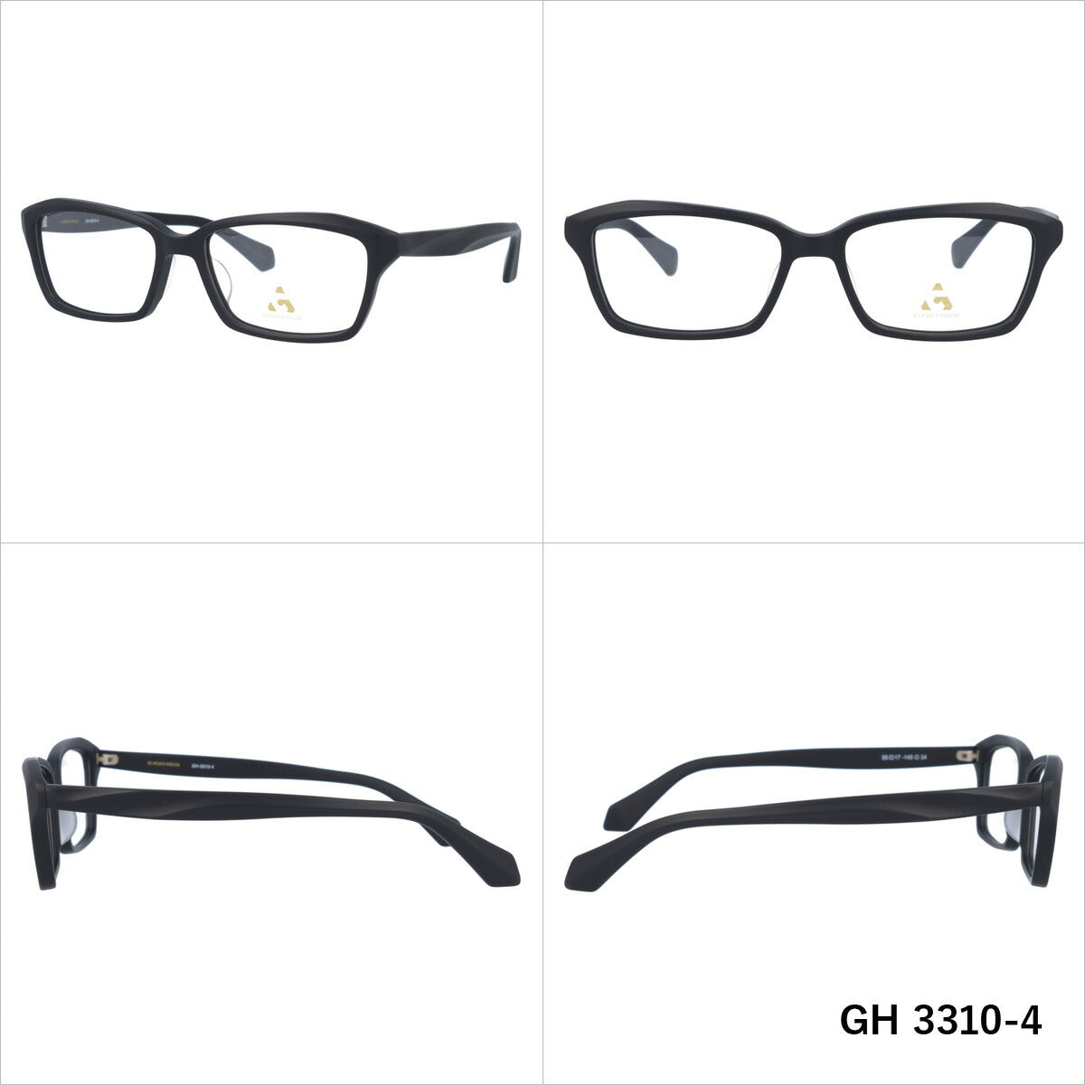 メガネ 眼鏡 度付き 度なし おしゃれ GLASSES HOUSE グラスハウス GH 3310 全4色 55サイズ スクエア型 メンズ レディース UVカット 紫外線 ブランド サングラス 伊達 ダテ｜老眼鏡・PCレンズ・カラーレンズ・遠近両用対応可能 ラッピング無料