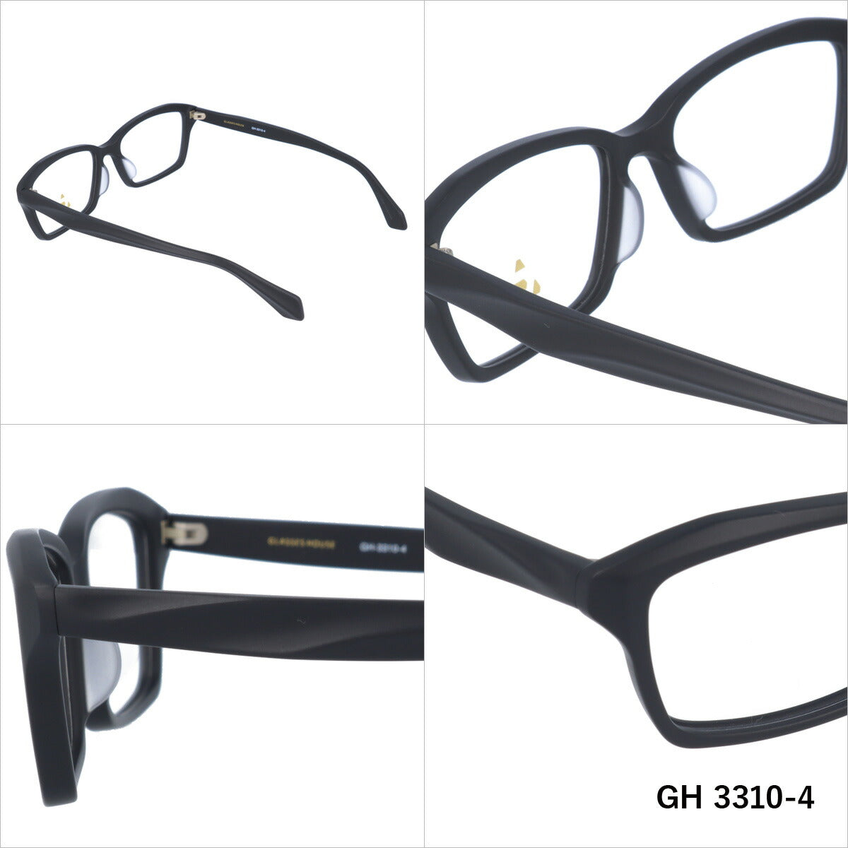 メガネ 眼鏡 度付き 度なし おしゃれ GLASSES HOUSE グラスハウス GH 3310 全4色 55サイズ スクエア型 メンズ レディース UVカット 紫外線 ブランド サングラス 伊達 ダテ｜老眼鏡・PCレンズ・カラーレンズ・遠近両用対応可能 ラッピング無料