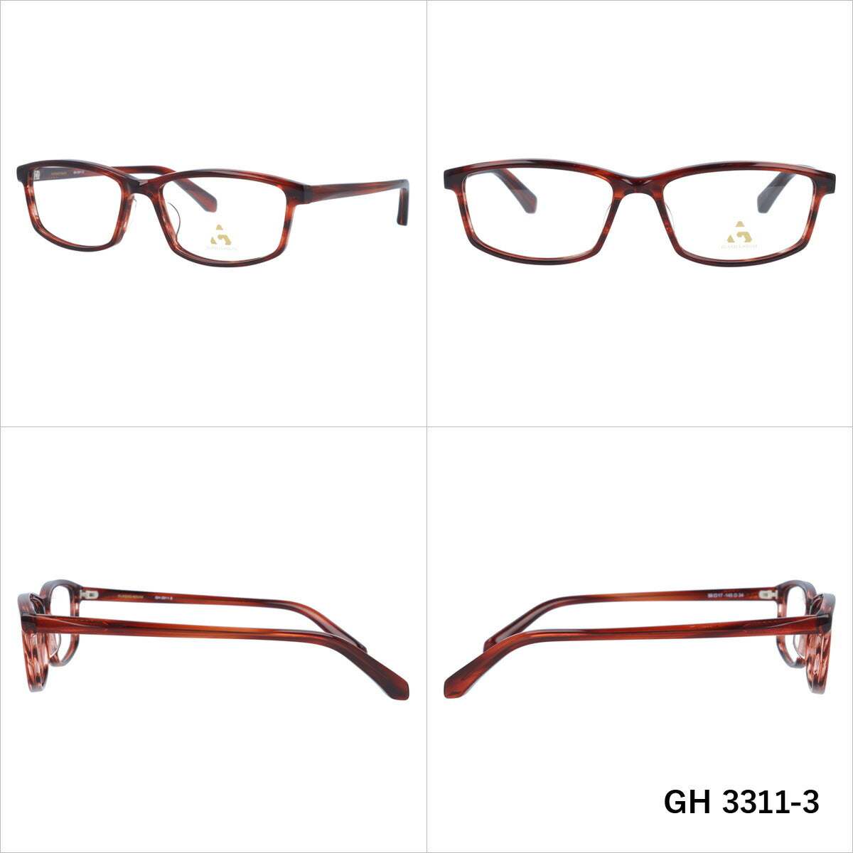 メガネ 眼鏡 度付き 度なし おしゃれ GLASSES HOUSE グラスハウス GH 3311 全4色 56サイズ スクエア型 メンズ レディース UVカット 紫外線 ブランド サングラス 伊達 ダテ｜老眼鏡・PCレンズ・カラーレンズ・遠近両用対応可能 ラッピング無料