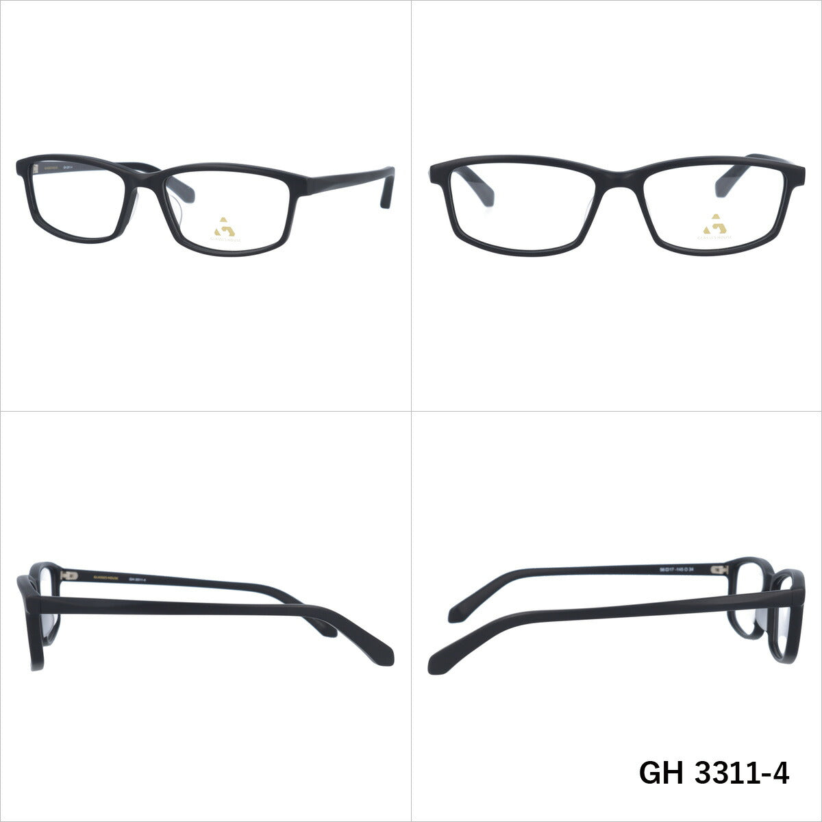 メガネ 眼鏡 度付き 度なし おしゃれ GLASSES HOUSE グラスハウス GH 3311 全4色 56サイズ スクエア型 メンズ レディース UVカット 紫外線 ブランド サングラス 伊達 ダテ｜老眼鏡・PCレンズ・カラーレンズ・遠近両用対応可能 ラッピング無料