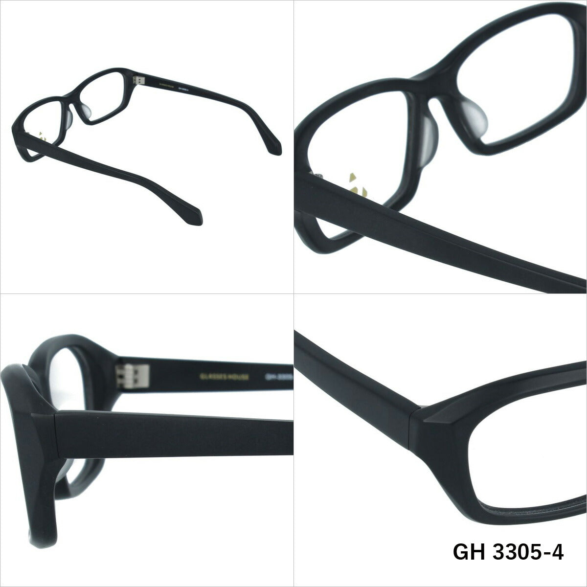 グラスハウス メガネ 眼鏡 フレーム 度付き 伊達 カラーレンズ メンズ レディース ブランド GH 3305 53 スクエア | 老眼鏡 PCレンズ ブルーライトカット 遠近両用 対応可能 紫外線 対策 おすすめ 人気 プレゼント