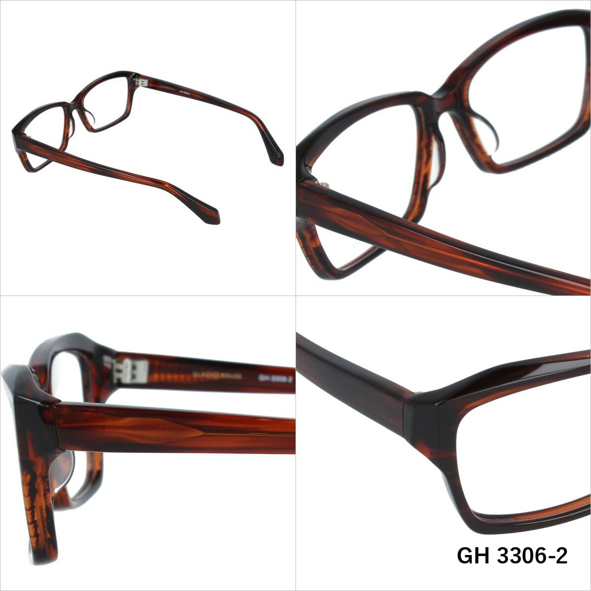 グラスハウス メガネ 眼鏡 フレーム 度付き 伊達 カラーレンズ メンズ レディース ブランド GH 3306 56 スクエア | 老眼鏡 PCレンズ ブルーライトカット 遠近両用 対応可能 紫外線 対策 おすすめ 人気 プレゼント