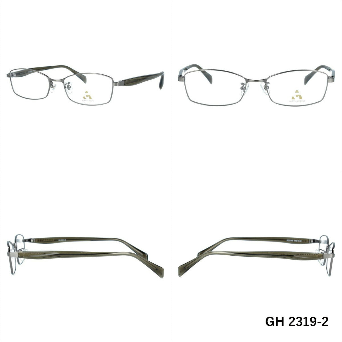 グラスハウス メガネ 眼鏡 フレーム 度付き 伊達 カラーレンズ メンズ レディース ブランド GH 2319 52 スクエア | 老眼鏡 PCレンズ ブルーライトカット 遠近両用 対応可能 紫外線 対策 おすすめ 人気 プレゼント