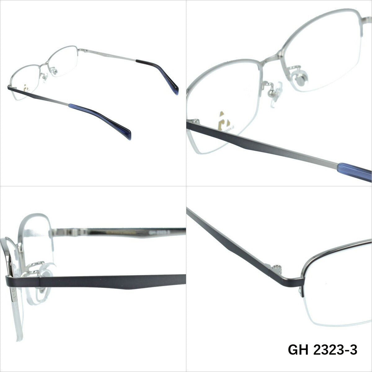 グラスハウス メガネ 眼鏡 フレーム 度付き 伊達 カラーレンズ メンズ レディース ブランド GH 2323 55 スクエア | 老眼鏡 PCレンズ ブルーライトカット 遠近両用 対応可能 紫外線 対策 おすすめ 人気 プレゼント