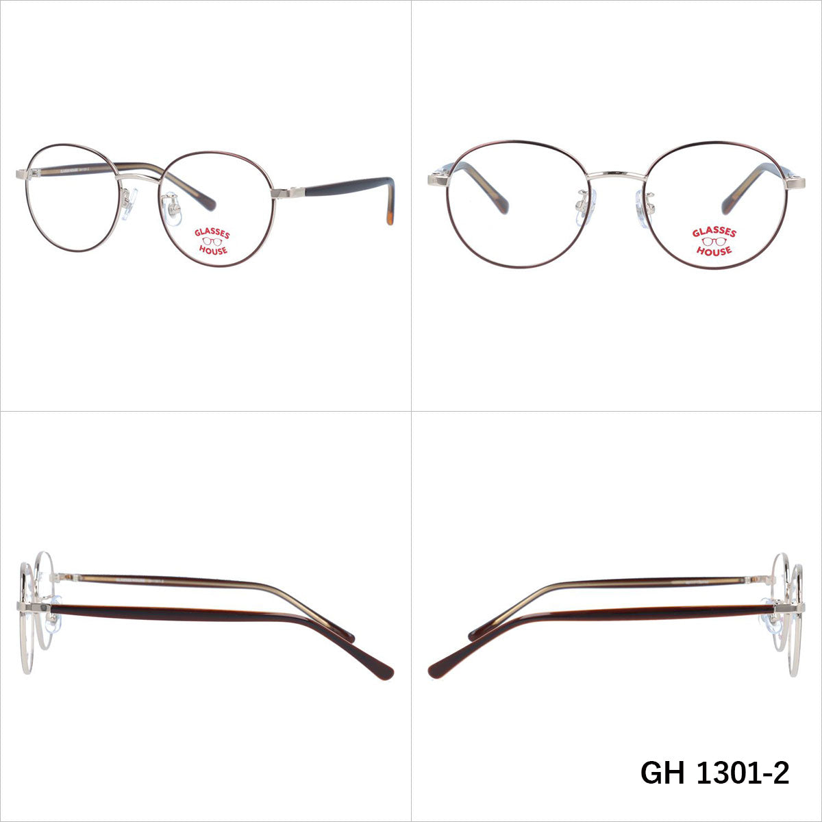 【こどもメガネ】グラスハウス メガネフレーム 伊達メガネ GLASSES HOUSE GH 1301 46サイズ ボストン型 男の子 女の子 子供 キッズ ジュニア ユース