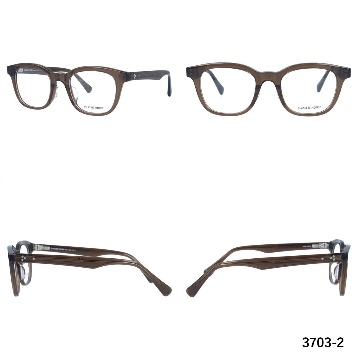 グラスハウス メガネフレーム 伊達メガネ アジアンフィット GLASSES HOUSE GH 3703 49サイズ ウェリントン型 ユニセックス メンズ レディース