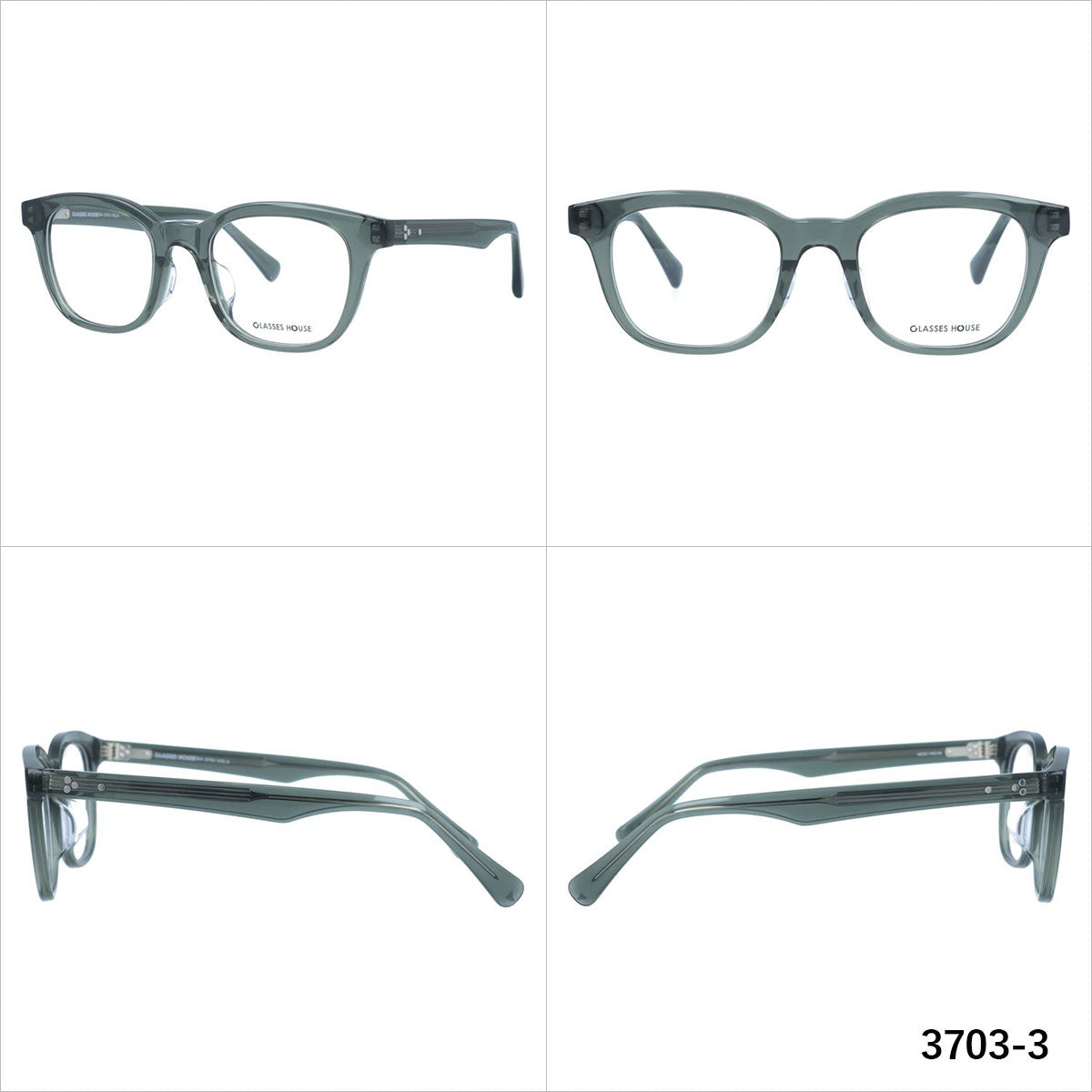 グラスハウス メガネフレーム 伊達メガネ アジアンフィット GLASSES HOUSE GH 3703 49サイズ ウェリントン型 ユニセックス メンズ レディース