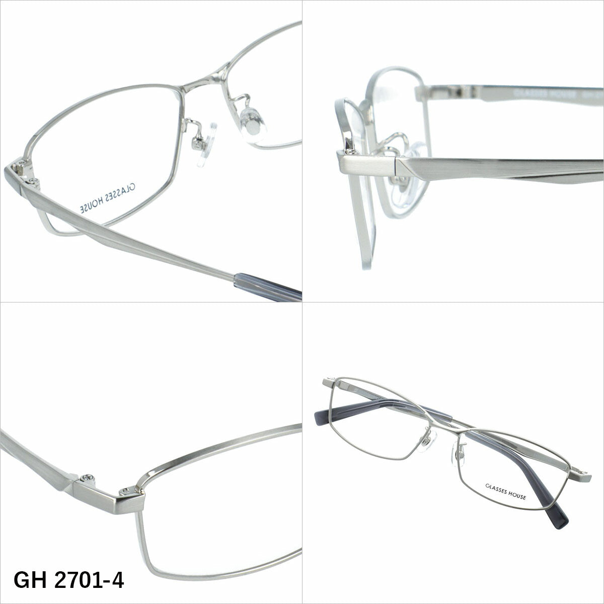 グラスハウス メガネフレーム 伊達メガネ アジアンフィット（フルフィット） 調整可能ノーズパッド（クリングス） GLASSES HOUSE GH 2701 54サイズ 全5カラー スクエア型 ユニセックス メンズ レディース
