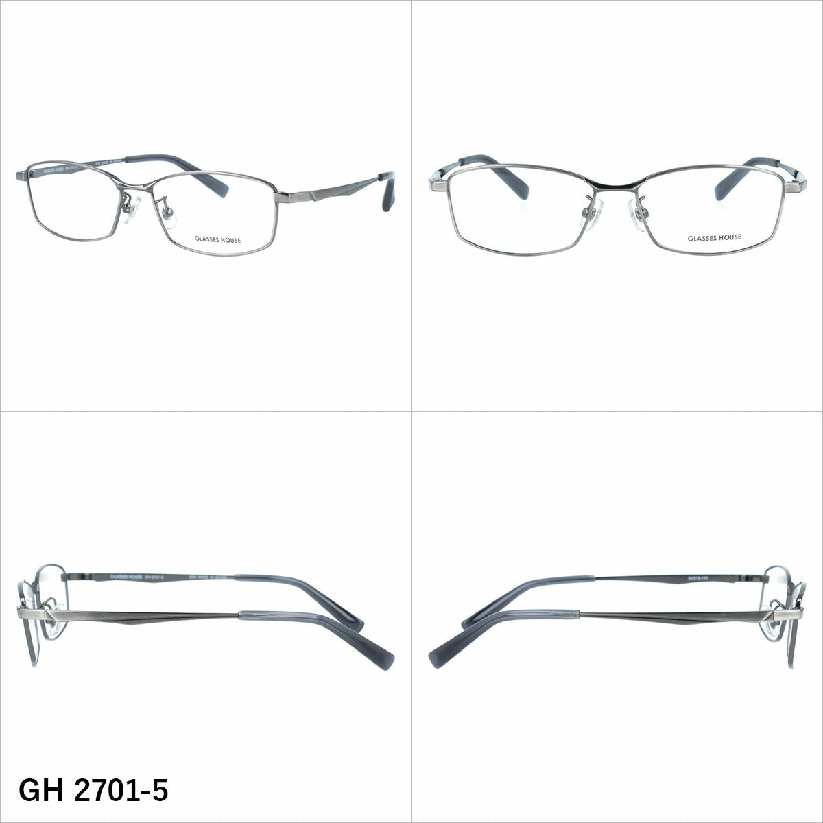 グラスハウス メガネフレーム 伊達メガネ アジアンフィット（フルフィット） 調整可能ノーズパッド（クリングス） GLASSES HOUSE GH 2701 54サイズ 全5カラー スクエア型 ユニセックス メンズ レディース