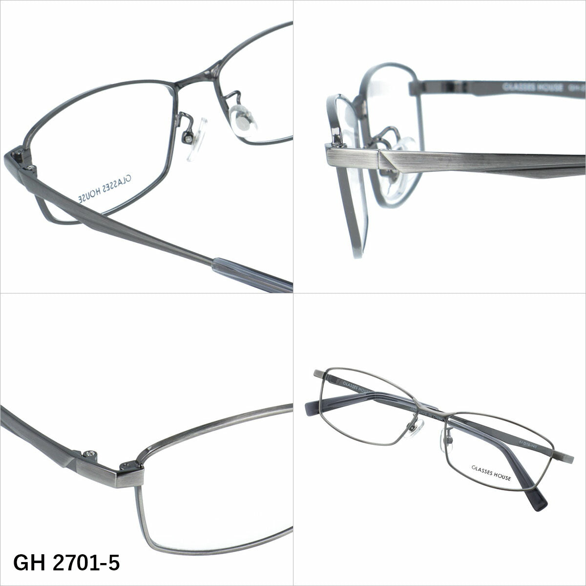 グラスハウス メガネフレーム 伊達メガネ アジアンフィット（フルフィット） 調整可能ノーズパッド（クリングス） GLASSES HOUSE GH 2701 54サイズ 全5カラー スクエア型 ユニセックス メンズ レディース