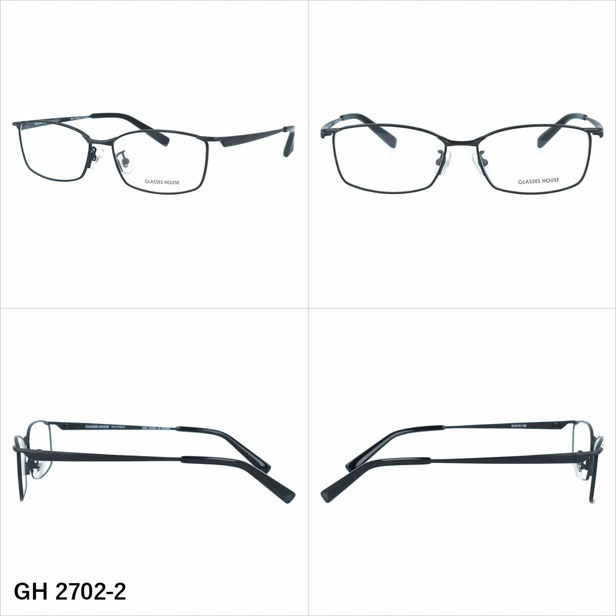 グラスハウス メガネフレーム 伊達メガネ アジアンフィット（フルフィット） 調整可能ノーズパッド（クリングス） GLASSES HOUSE GH 2702 55サイズ 全5カラー スクエア型 ユニセックス メンズ レディース