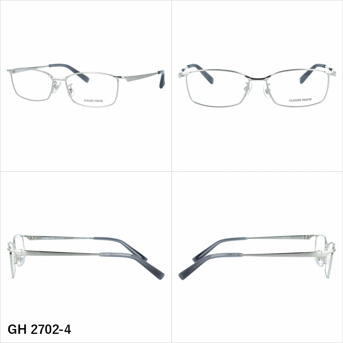 グラスハウス メガネフレーム 伊達メガネ アジアンフィット（フルフィット） 調整可能ノーズパッド（クリングス） GLASSES HOUSE GH 2702 55サイズ 全5カラー スクエア型 ユニセックス メンズ レディース