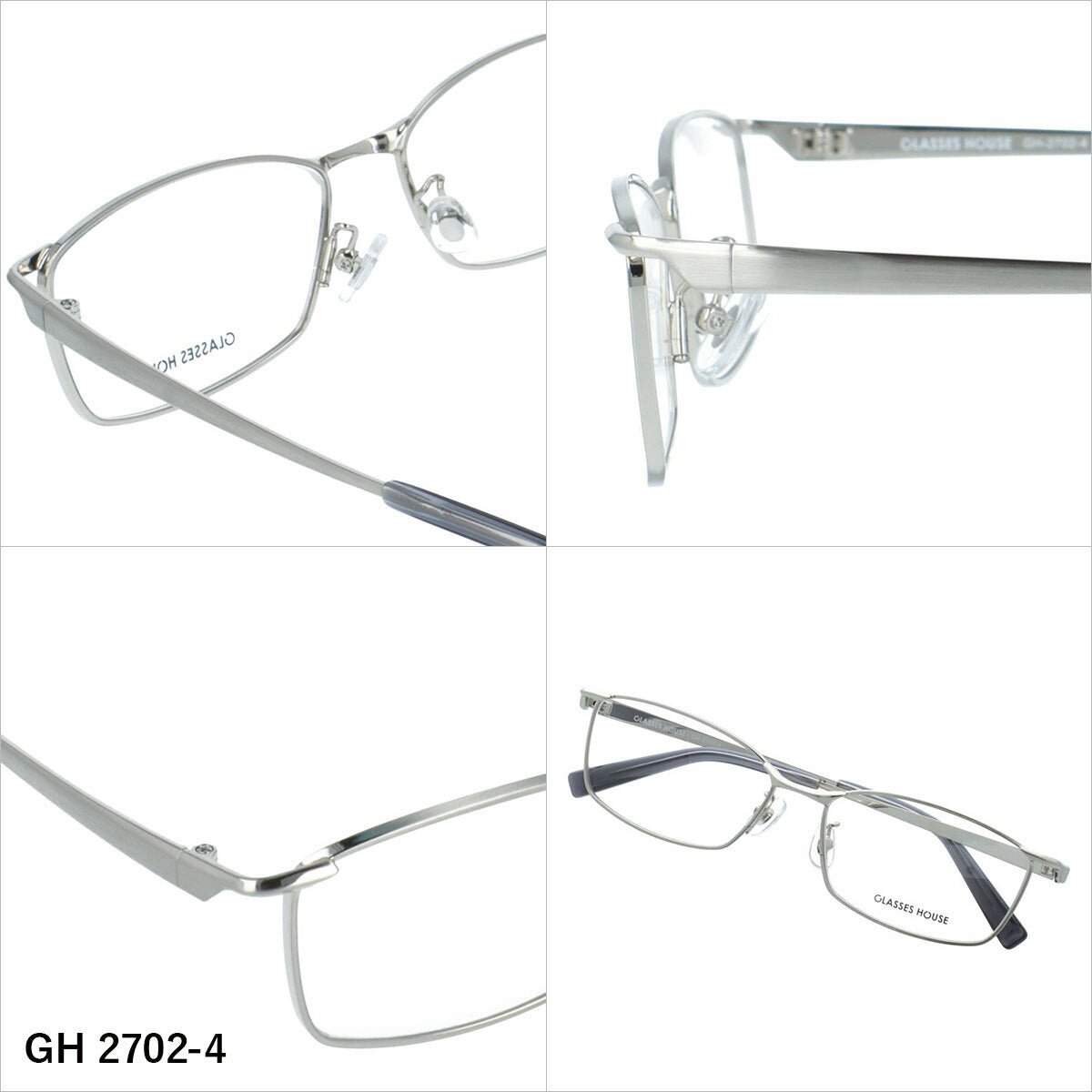 グラスハウス メガネフレーム 伊達メガネ アジアンフィット（フルフィット） 調整可能ノーズパッド（クリングス） GLASSES HOUSE GH 2702 55サイズ 全5カラー スクエア型 ユニセックス メンズ レディース