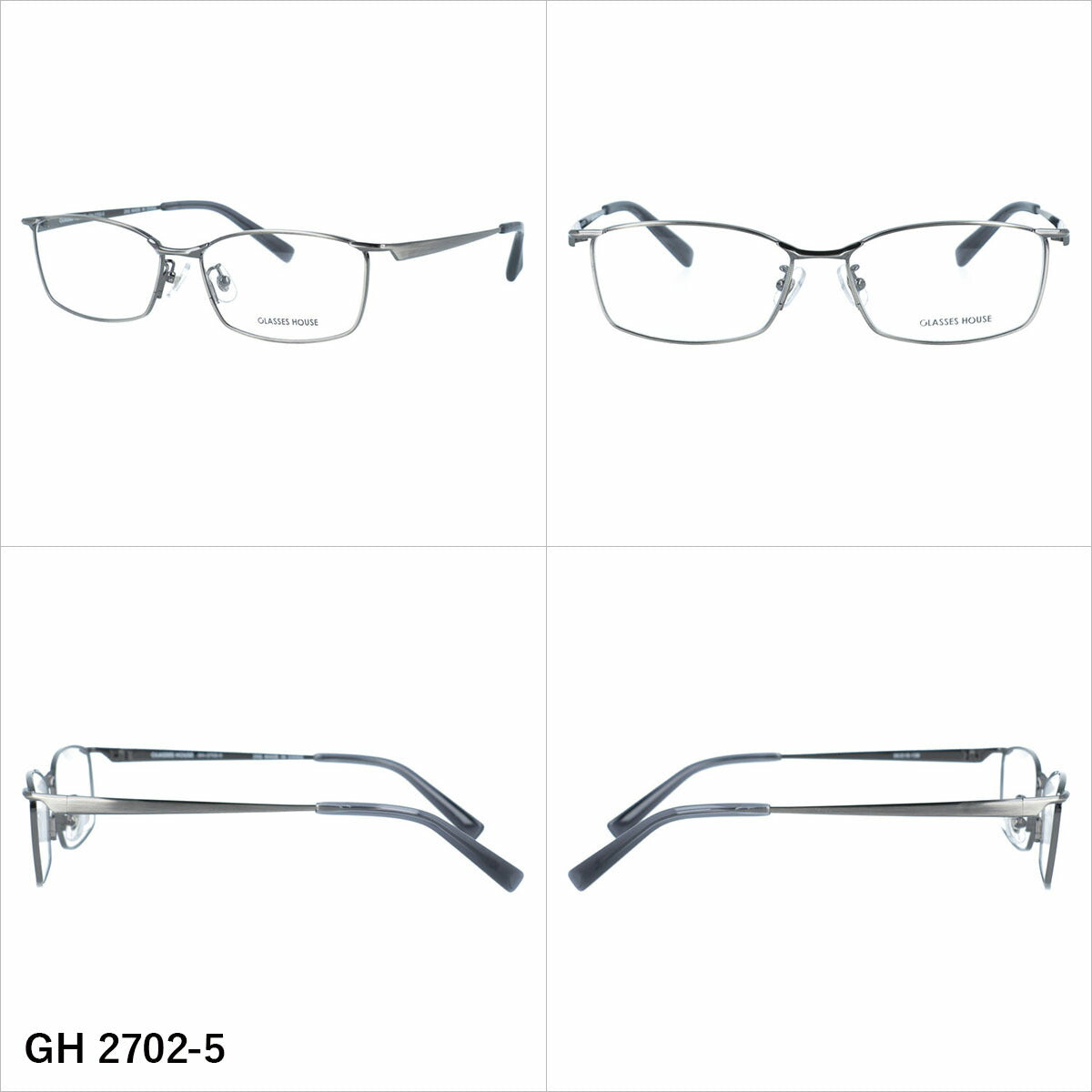 グラスハウス メガネフレーム 伊達メガネ アジアンフィット（フルフィット） 調整可能ノーズパッド（クリングス） GLASSES HOUSE GH 2702 55サイズ 全5カラー スクエア型 ユニセックス メンズ レディース