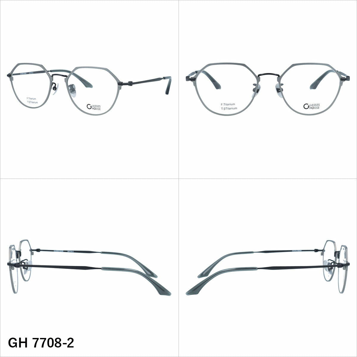 グラスハウス メガネフレーム 伊達メガネ アジアンフィット（フルフィット） 調整可能ノーズパッド（クリングス） GLASSES HOUSE GH7708 51サイズ 全3カラー クラウンパント型 ユニセックス メンズ レディース