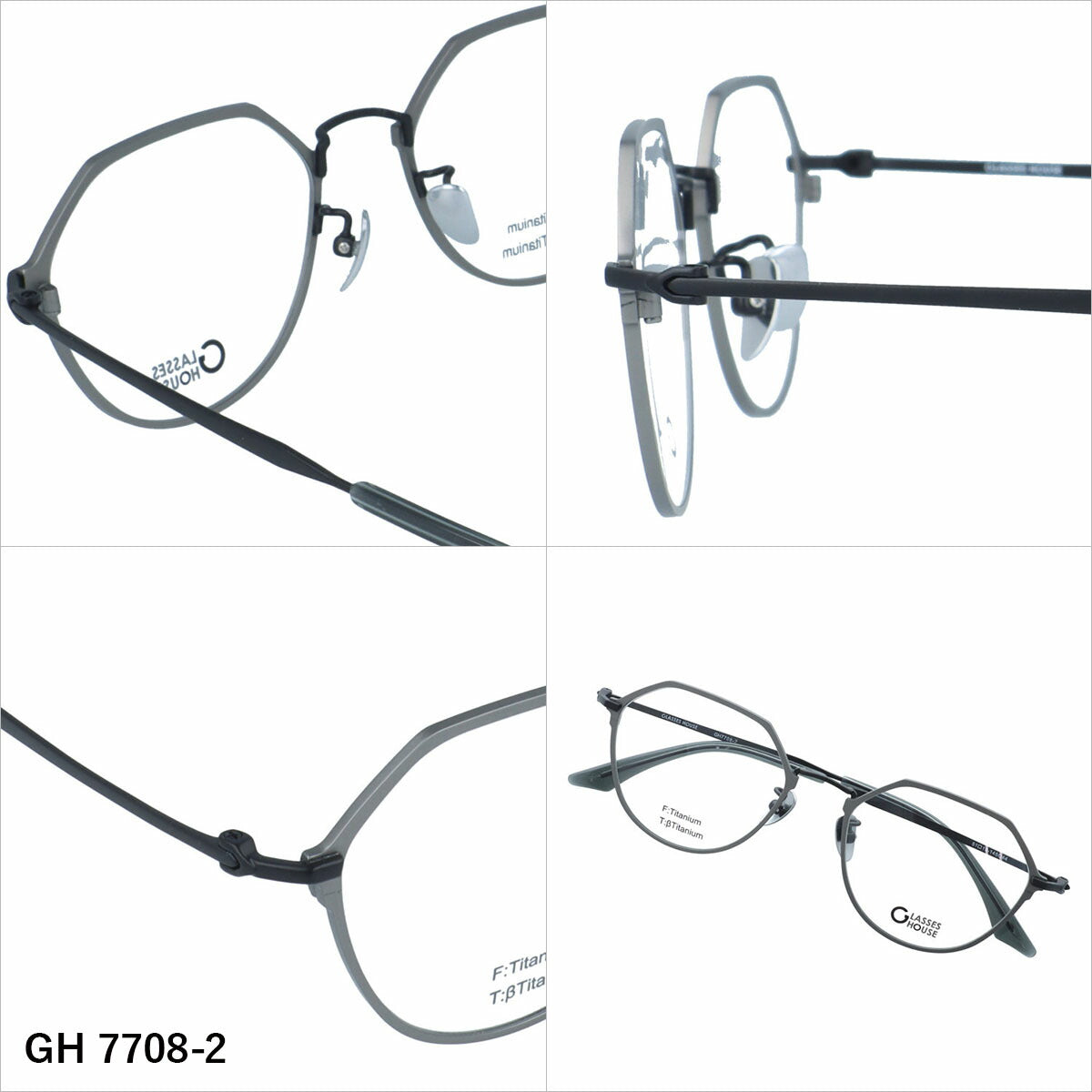 グラスハウス メガネフレーム 伊達メガネ アジアンフィット（フルフィット） 調整可能ノーズパッド（クリングス） GLASSES HOUSE GH7708 51サイズ 全3カラー クラウンパント型 ユニセックス メンズ レディース