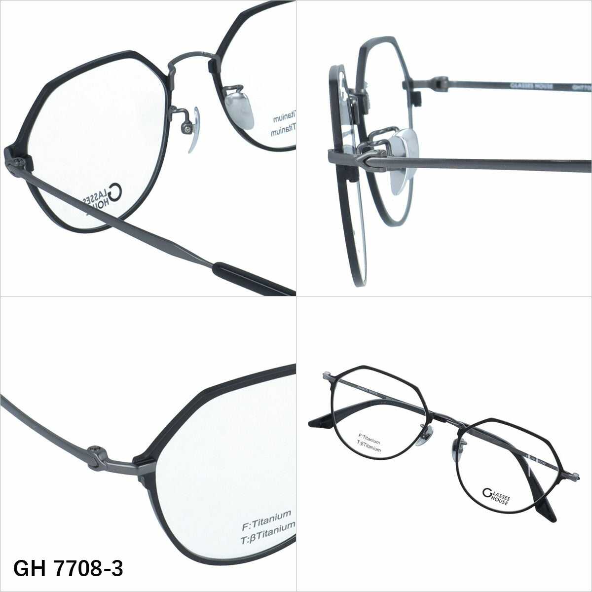 グラスハウス メガネフレーム 伊達メガネ アジアンフィット（フルフィット） 調整可能ノーズパッド（クリングス） GLASSES HOUSE GH7708 51サイズ 全3カラー クラウンパント型 ユニセックス メンズ レディース