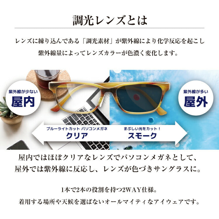 ハサウェイ 調光サングラス HATHAWAY HTS 6001 全2カラー 52サイズ ウェリントン メンズ レディース 紫外線対策 UVカット おしゃれ プレゼント ギフト