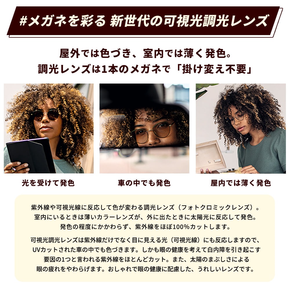 【度なし / 調光 カラーレンズ】HOYA 球面設計 屈折率1.60 HL60 可視光調光 センシティダーク SENSITY DARK 薄型レンズ フォトクロミック Photochromic 伊達 UVカット サングラス 眼鏡 メガネ レンズ交換費無料 他店フレーム交換対応｜左右 2枚1組