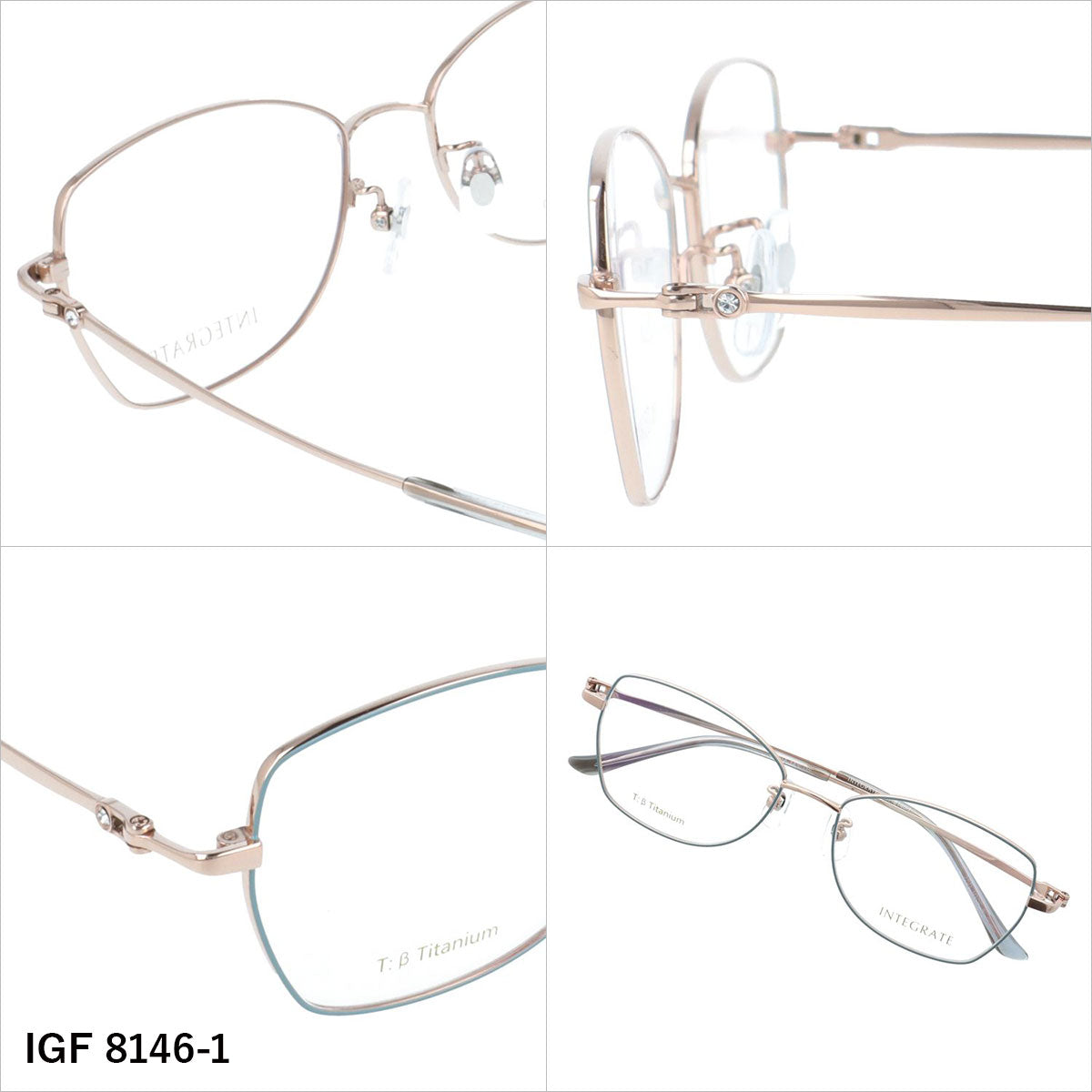 インテグレート メガネフレーム 伊達メガネ アジアンフィット（フルフィット） 調整可能ノーズパッド（クリングス） INTEGRATE IGF 8146 53サイズ 全3カラー オーバル型 ユニセックス メンズ レディース