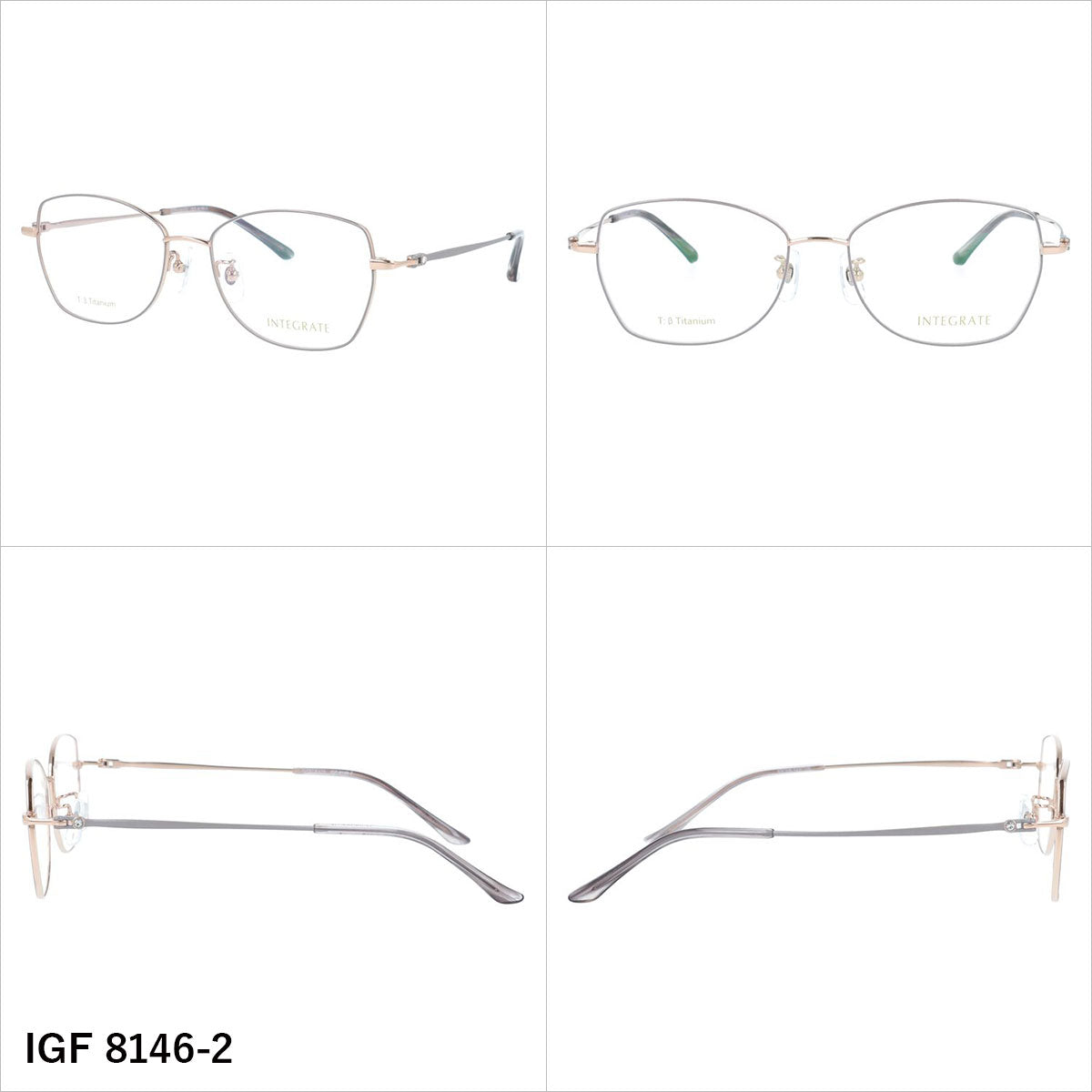 インテグレート メガネフレーム 伊達メガネ アジアンフィット（フルフィット） 調整可能ノーズパッド（クリングス） INTEGRATE IGF 8146 53サイズ 全3カラー オーバル型 ユニセックス メンズ レディース
