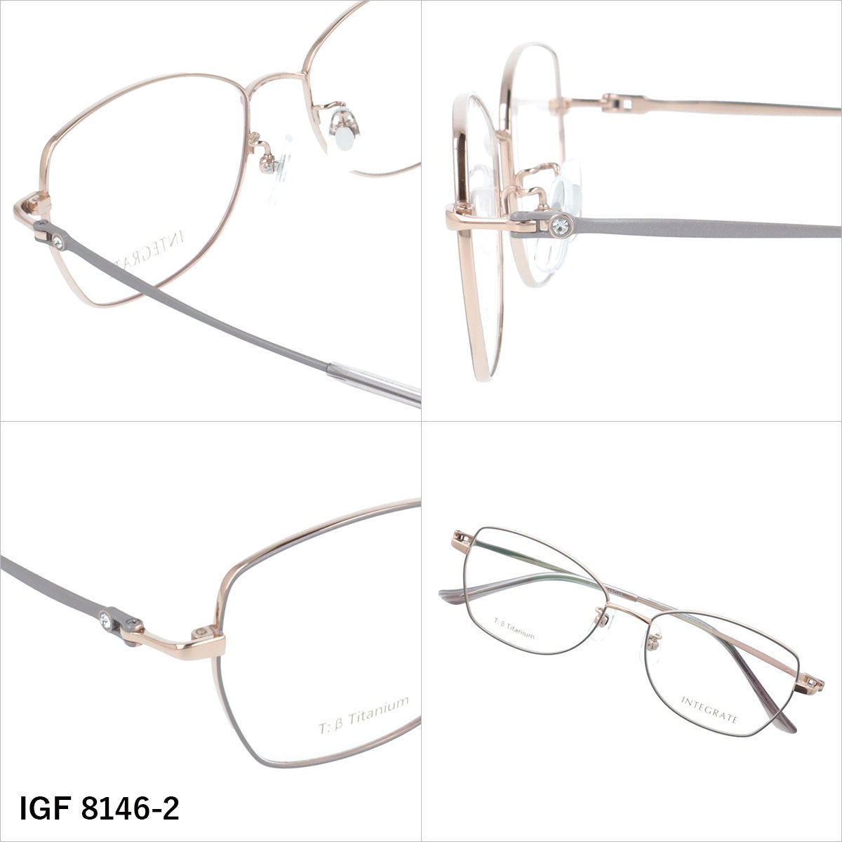 インテグレート メガネフレーム 伊達メガネ アジアンフィット（フルフィット） 調整可能ノーズパッド（クリングス） INTEGRATE IGF 8146 53サイズ 全3カラー オーバル型 ユニセックス メンズ レディース