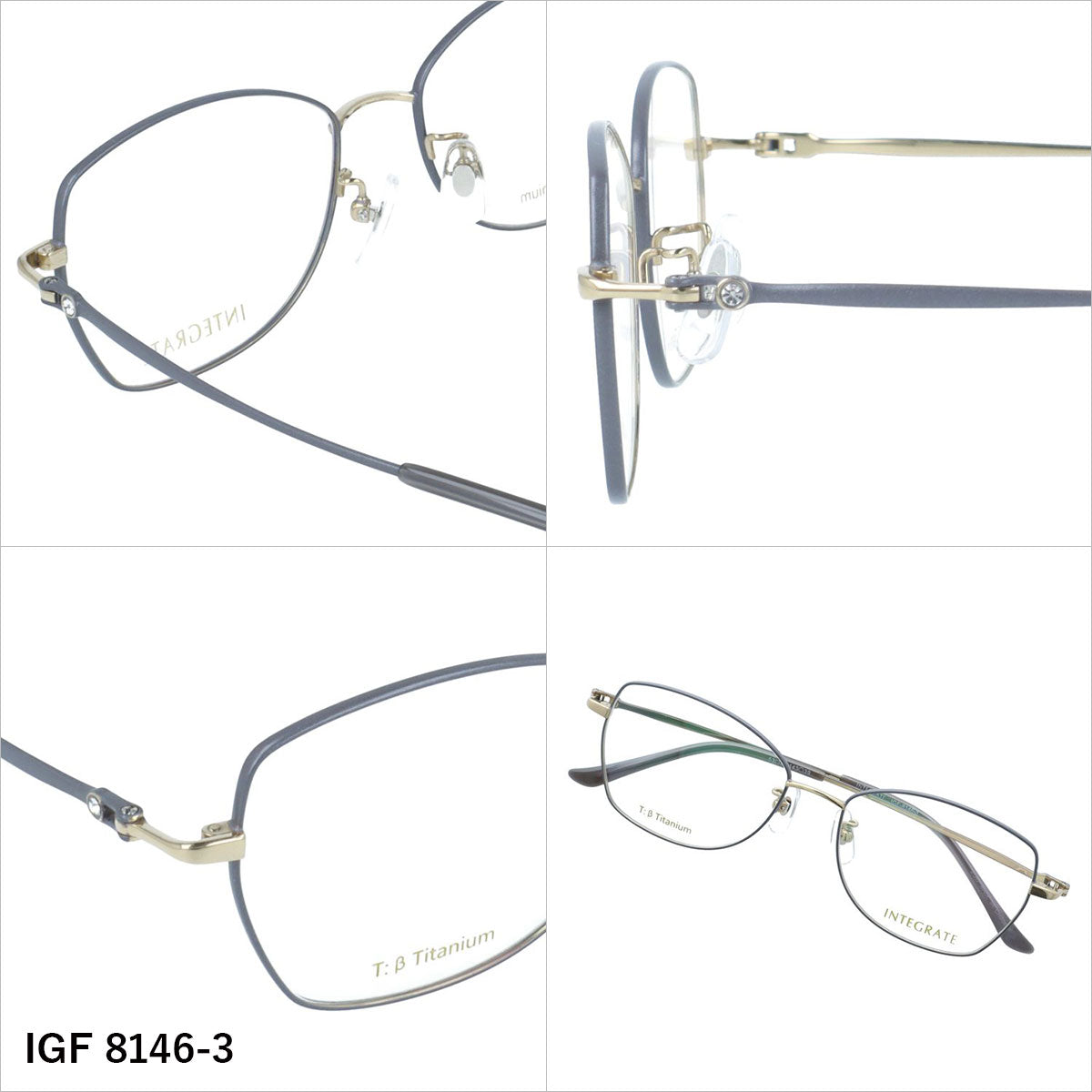 インテグレート メガネフレーム 伊達メガネ アジアンフィット（フルフィット） 調整可能ノーズパッド（クリングス） INTEGRATE IGF 8146 53サイズ 全3カラー オーバル型 ユニセックス メンズ レディース