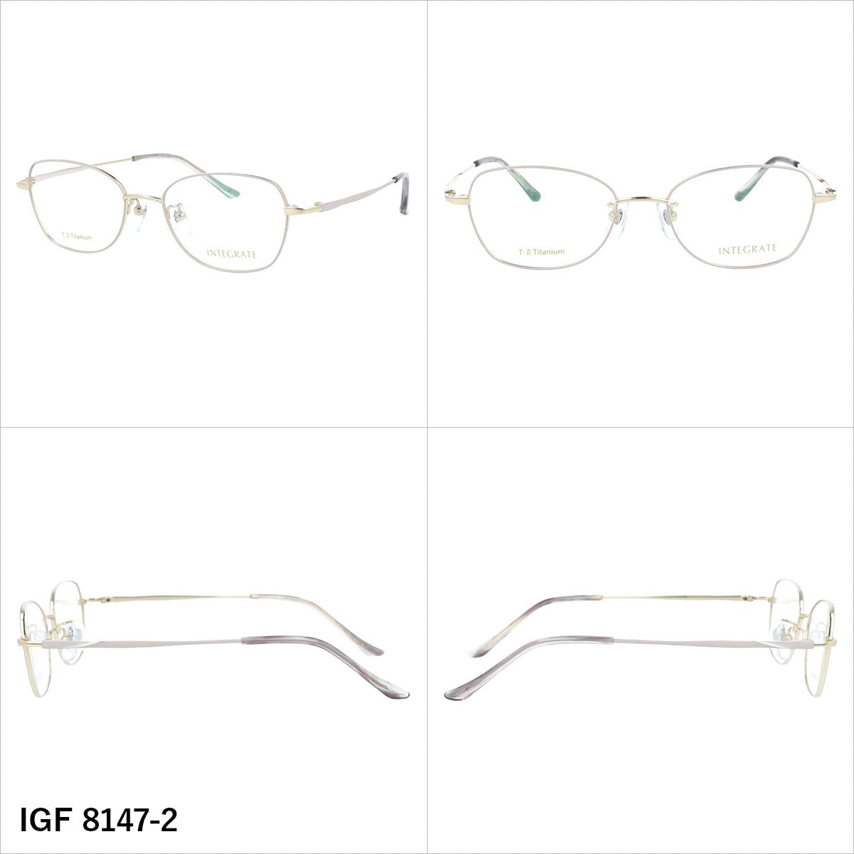 インテグレート メガネフレーム 伊達メガネ アジアンフィット（フルフィット） 調整可能ノーズパッド（クリングス） INTEGRATE IGF 8147 51サイズ 全3カラー オーバル型 ユニセックス メンズ レディース