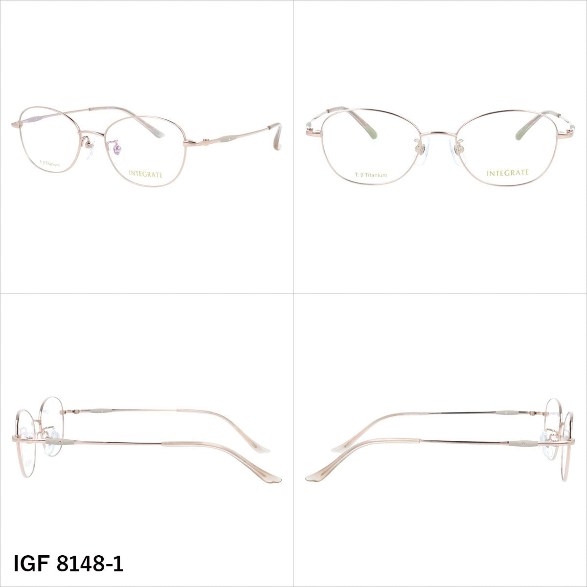 インテグレート メガネフレーム 伊達メガネ アジアンフィット（フルフィット） 調整可能ノーズパッド（クリングス） INTEGRATE IGF 8148 49サイズ 全3カラー オーバル型 ユニセックス メンズ レディース
