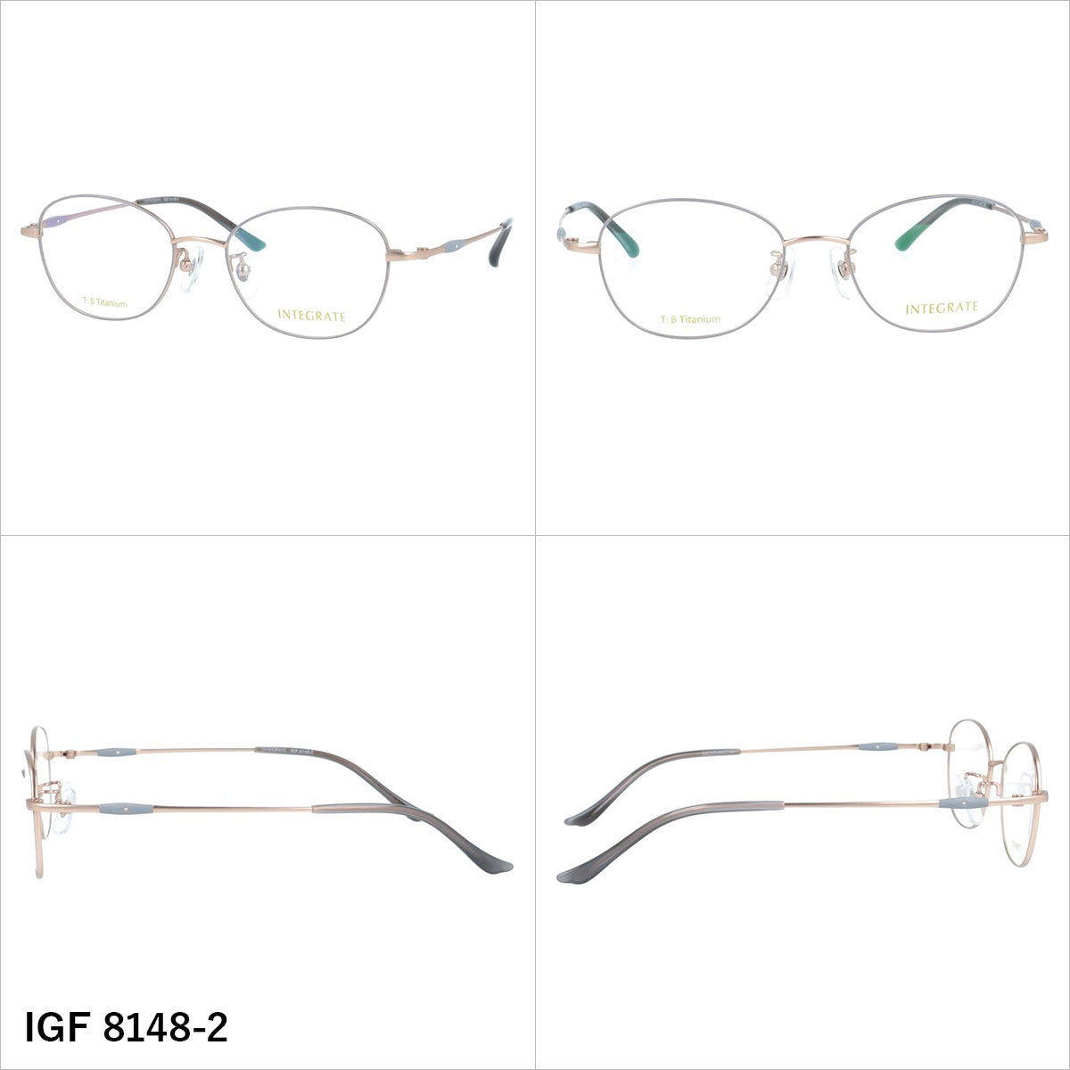 インテグレート メガネフレーム 伊達メガネ アジアンフィット（フルフィット） 調整可能ノーズパッド（クリングス） INTEGRATE IGF 8148 49サイズ 全3カラー オーバル型 ユニセックス メンズ レディース