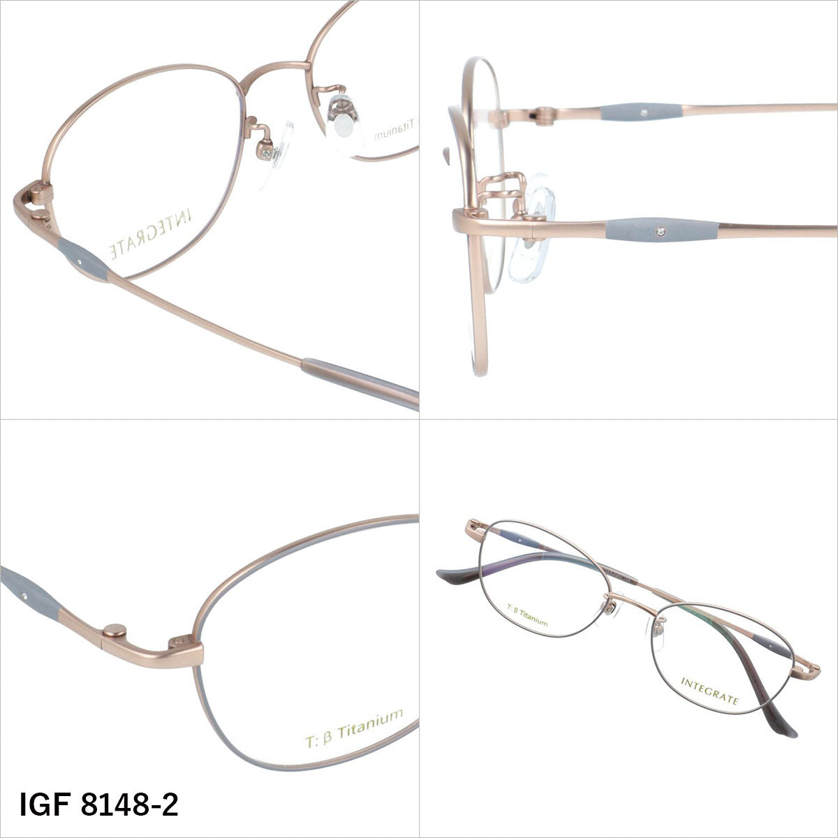 インテグレート メガネフレーム 伊達メガネ アジアンフィット（フルフィット） 調整可能ノーズパッド（クリングス） INTEGRATE IGF 8148 49サイズ 全3カラー オーバル型 ユニセックス メンズ レディース