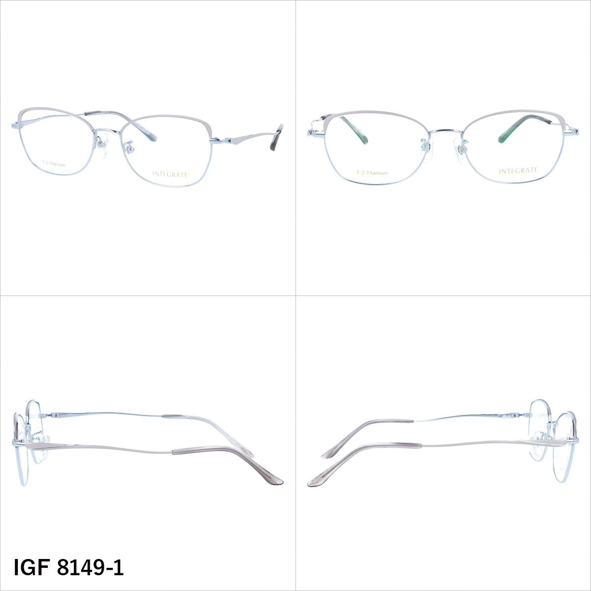 インテグレート メガネフレーム 伊達メガネ アジアンフィット（フルフィット） 調整可能ノーズパッド（クリングス） INTEGRATE IGF 8149 53サイズ 全3カラー スクエア型 ユニセックス メンズ レディース