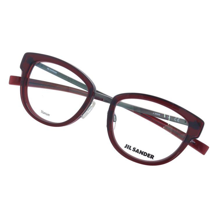 ジルサンダー メガネフレーム JIL SANDER 度付き 度なし 伊達 だて 眼鏡 メンズ レディース J2005-C 52サイズ レディース ウェリントン型 UVカット 紫外線 ラッピング無料