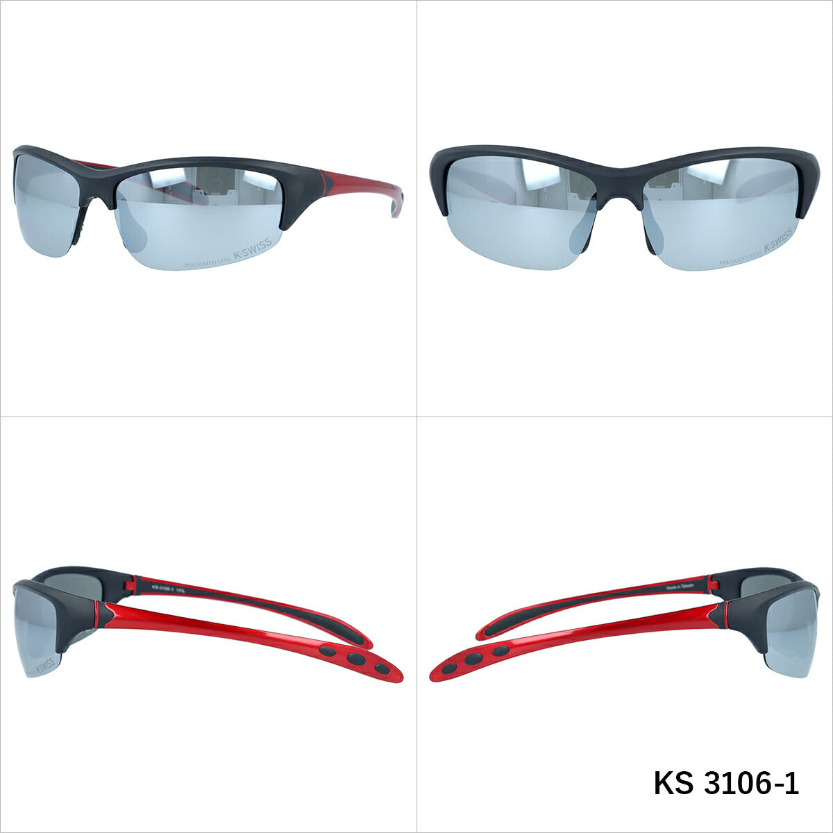 ケースイス サングラス 偏光サングラス ミラーレンズ アジアンフィット（フレキシブルノーズパッド） K-SWISS KS3106 135サイズ スポーツ型 ユニセックス メンズ レディース