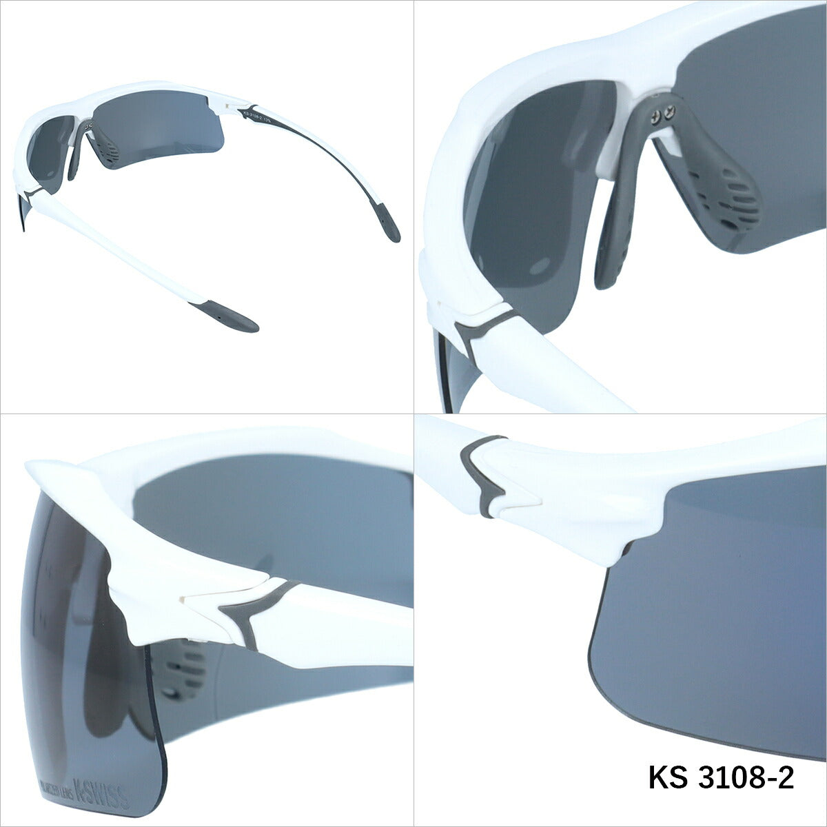 ケースイス サングラス 偏光サングラス ミラーレンズ アジアンフィット（フレキシブルノーズパッド） K-SWISS KS3108 165サイズ スポーツ型 ユニセックス メンズ レディース