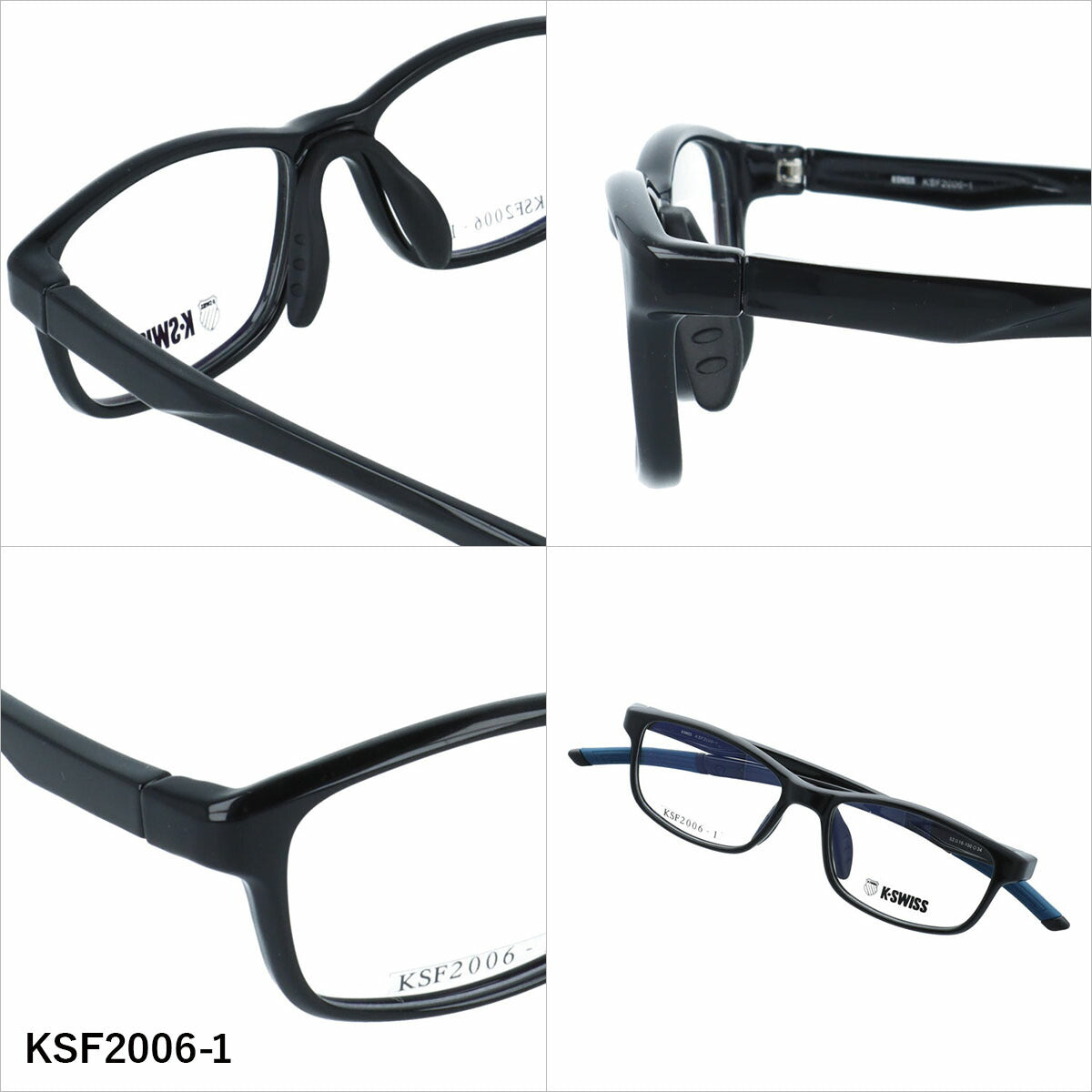ケースイス メガネフレーム 伊達メガネ アジアンフィット（フレキシブルノーズパッド）/フレキシブルテンプルエンド K-SWISS KSF2006 52サイズ 全3カラー スクエア型 ユニセックス メンズ レディース
