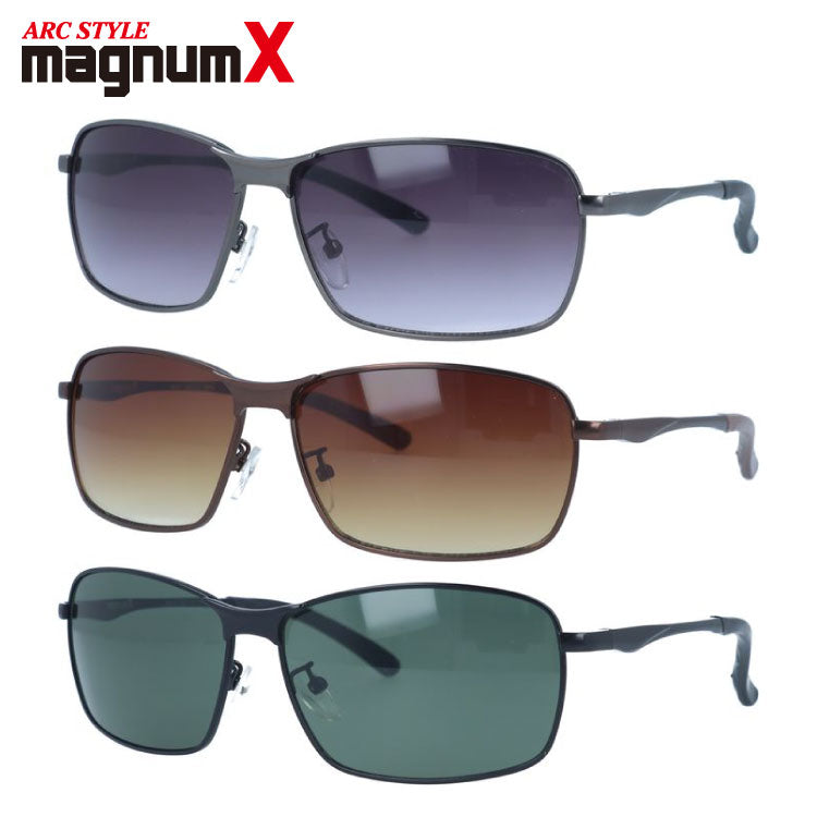 マグナムエックス サングラス magnumX MAX 3001 全3カラー 60サイズ スクエア メンズ レディース 紫外線対策 UVカット おしゃれ プレゼント ギフト