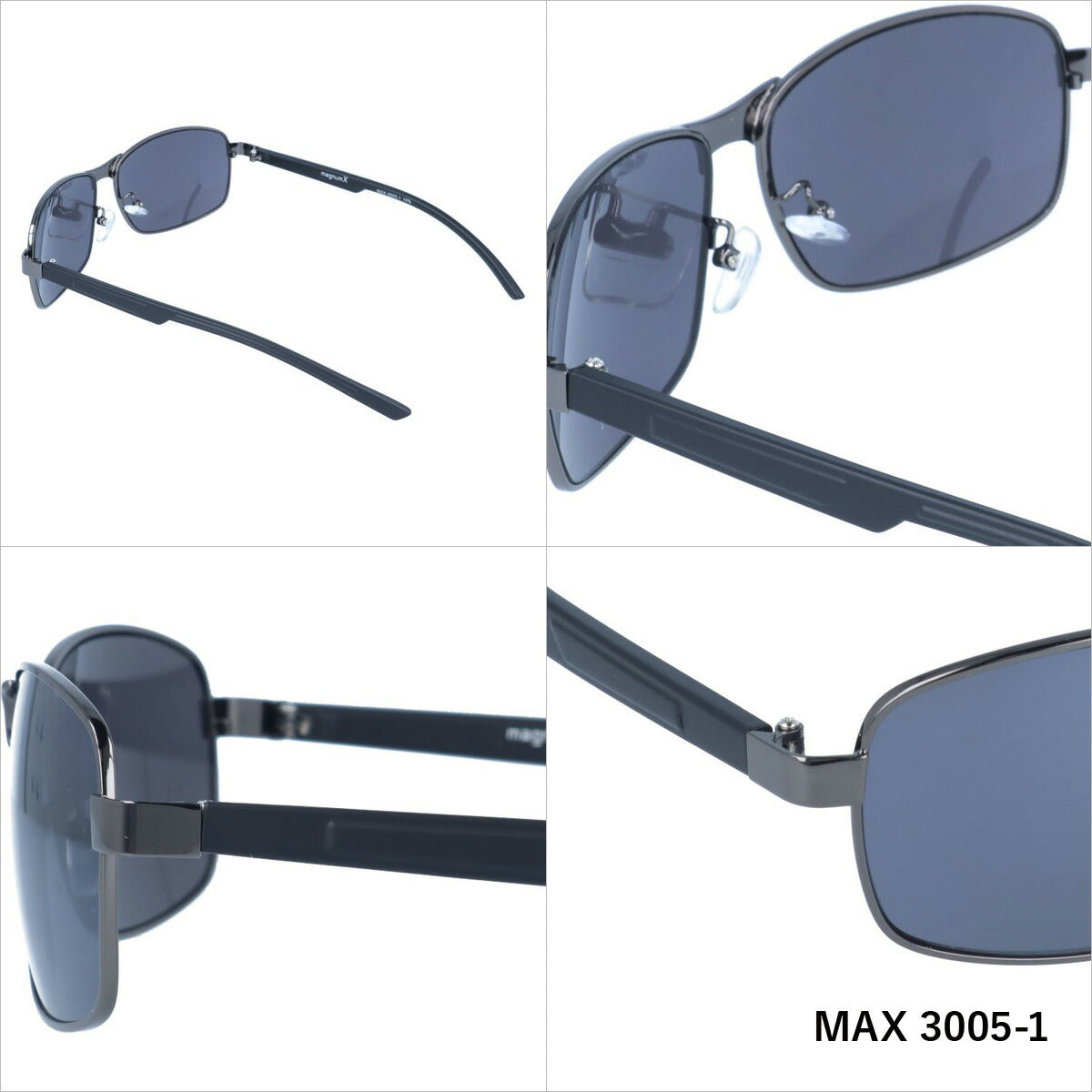 マグナムエックス サングラス ミラーレンズ magnumX MAX 3005 全3カラー 58サイズ スクエア メンズ レディース 紫外線対策 UVカット おしゃれ プレゼント ギフト