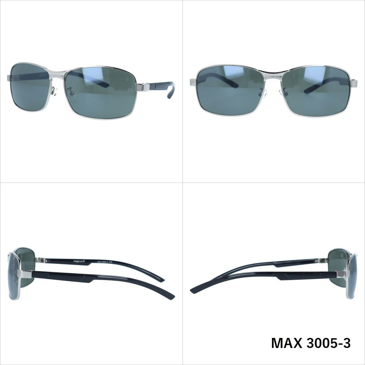 マグナムエックス サングラス ミラーレンズ magnumX MAX 3005 全3カラー 58サイズ スクエア メンズ レディース 紫外線対策 UVカット おしゃれ プレゼント ギフト