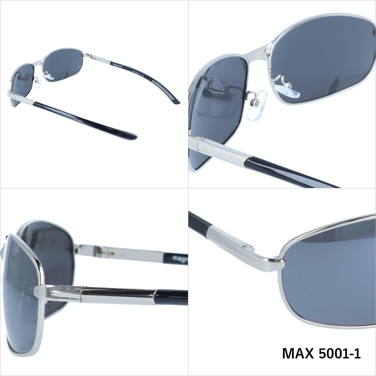マグナムエックス 偏光サングラス ミラーレンズ magnumX MAX 5001 全2カラー 60サイズ スクエア メンズ レディース 川 海 釣り フィッシング 運転 ドライブ