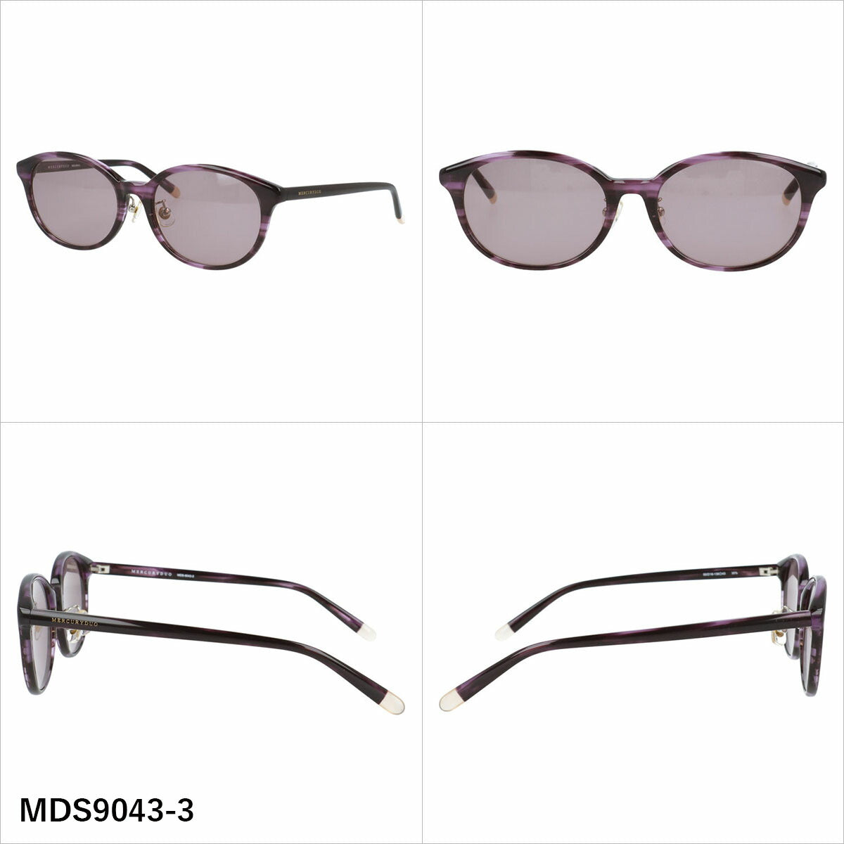 マーキュリーデュオ サングラス アジアンフィット（フルフィット） 調整可能ノーズパッド（クリングス） MERCURYDUO MDS9043 55サイズ 全3カラー ウェリントン型 ユニセックス メンズ レディース