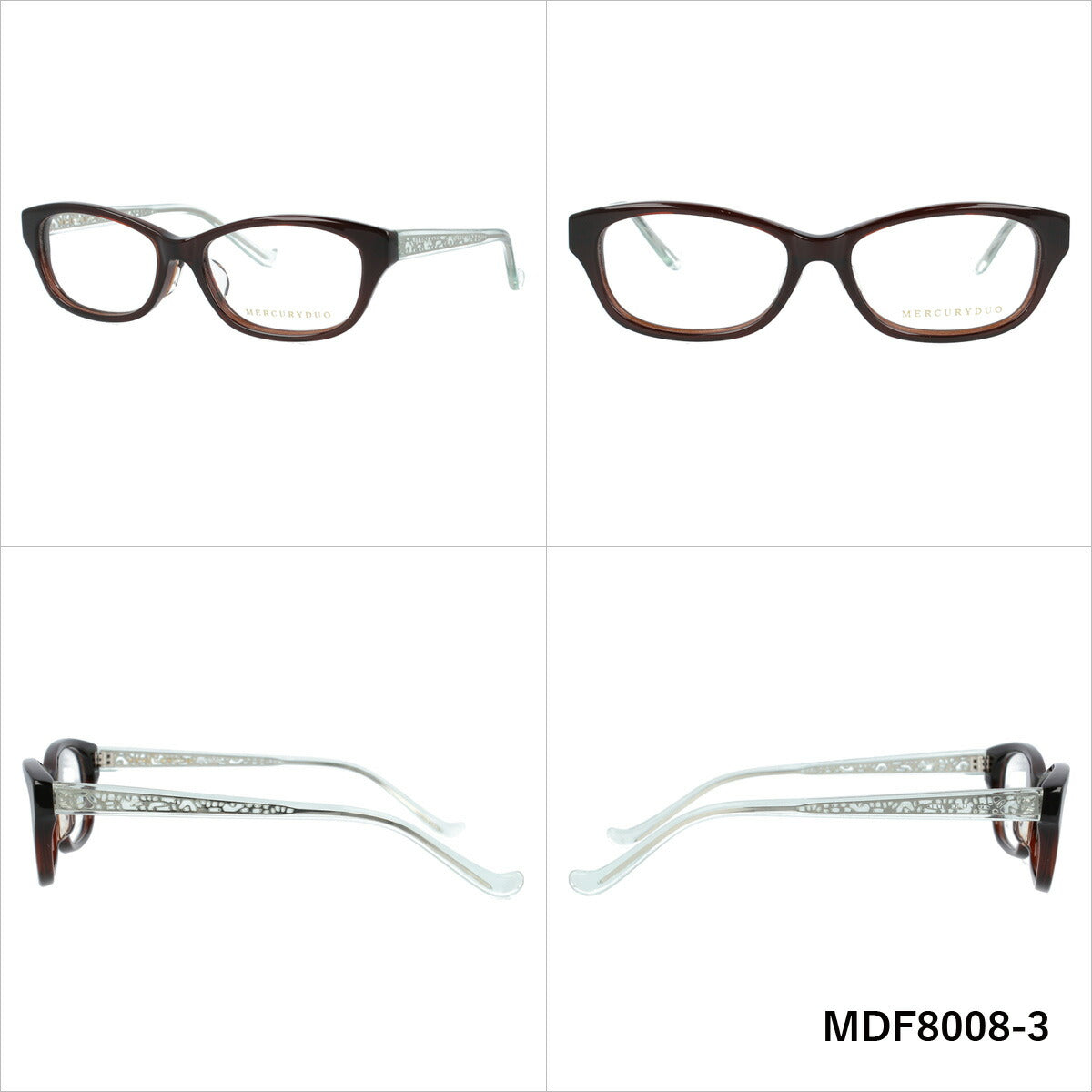 メガネ 眼鏡 度付き 度なし おしゃれ MERCURYDUO マーキュリーデュオ MDF8008 全3色 52サイズ ウェリントン型 レディース 女性 UVカット 紫外線 ブランド サングラス 伊達 ダテ｜老眼鏡・PCレンズ・カラーレンズ・遠近両用対応可能 ラッピング無料