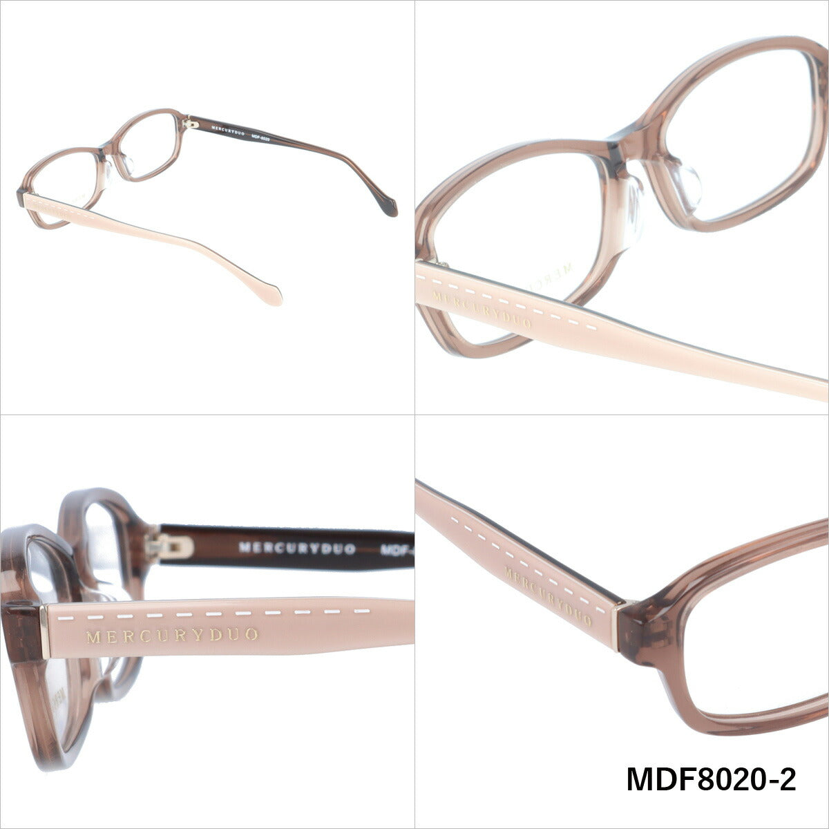 メガネ 眼鏡 度付き 度なし おしゃれ MERCURYDUO マーキュリーデュオ MDF 8020 全4色 52サイズ スクエア型 レディース 女性 UVカット 紫外線 ブランド サングラス 伊達 ダテ｜老眼鏡・PCレンズ・カラーレンズ・遠近両用対応可能 ラッピング無料
