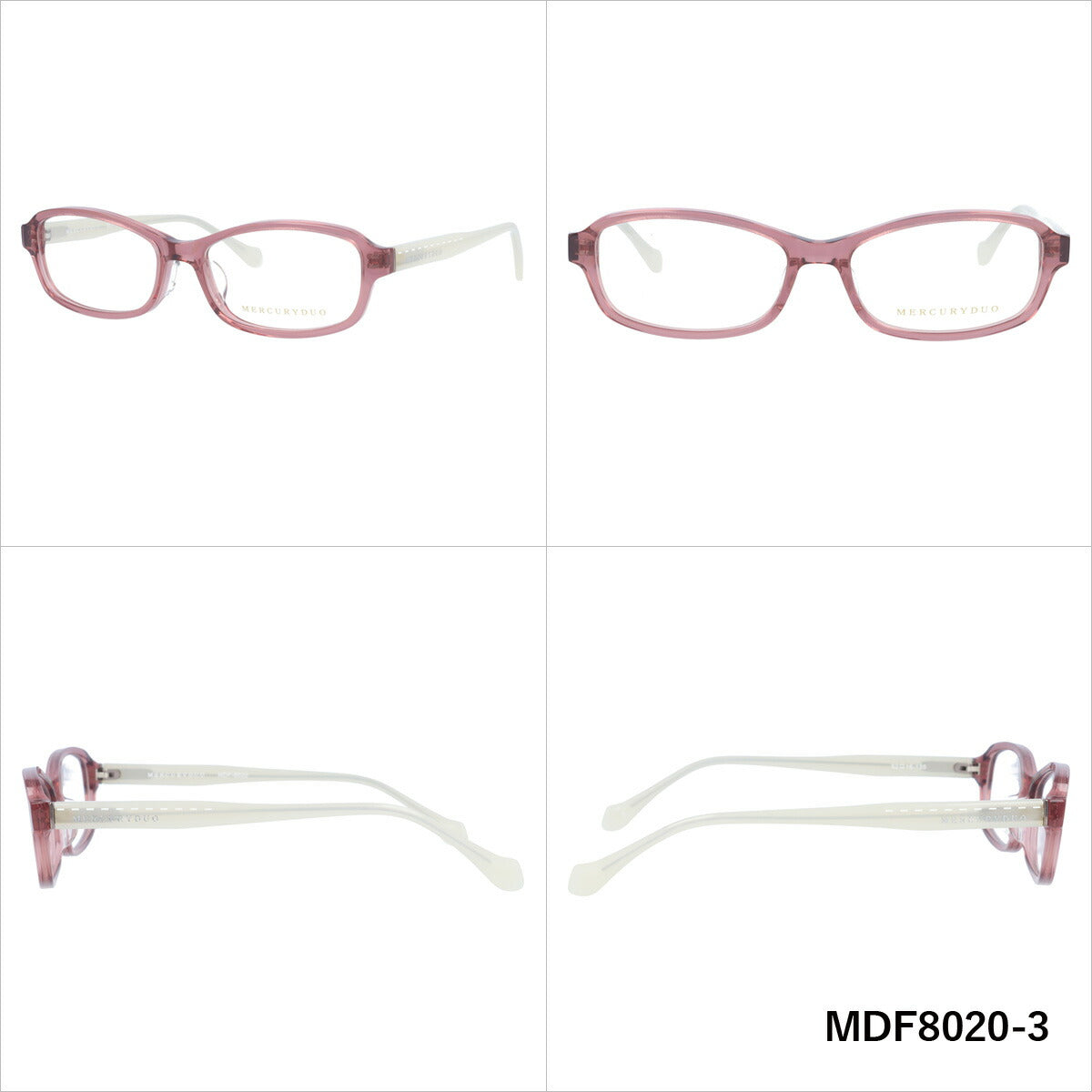 メガネ 眼鏡 度付き 度なし おしゃれ MERCURYDUO マーキュリーデュオ MDF 8020 全4色 52サイズ スクエア型 レディース 女性 UVカット 紫外線 ブランド サングラス 伊達 ダテ｜老眼鏡・PCレンズ・カラーレンズ・遠近両用対応可能 ラッピング無料