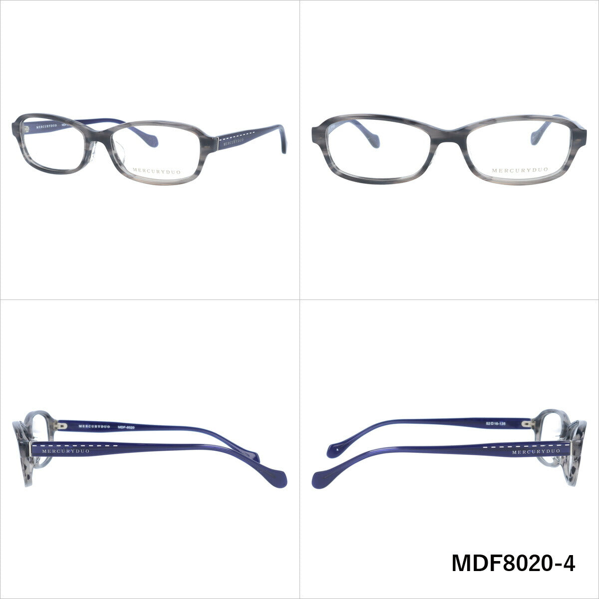 メガネ 眼鏡 度付き 度なし おしゃれ MERCURYDUO マーキュリーデュオ MDF 8020 全4色 52サイズ スクエア型 レディース 女性 UVカット 紫外線 ブランド サングラス 伊達 ダテ｜老眼鏡・PCレンズ・カラーレンズ・遠近両用対応可能 ラッピング無料