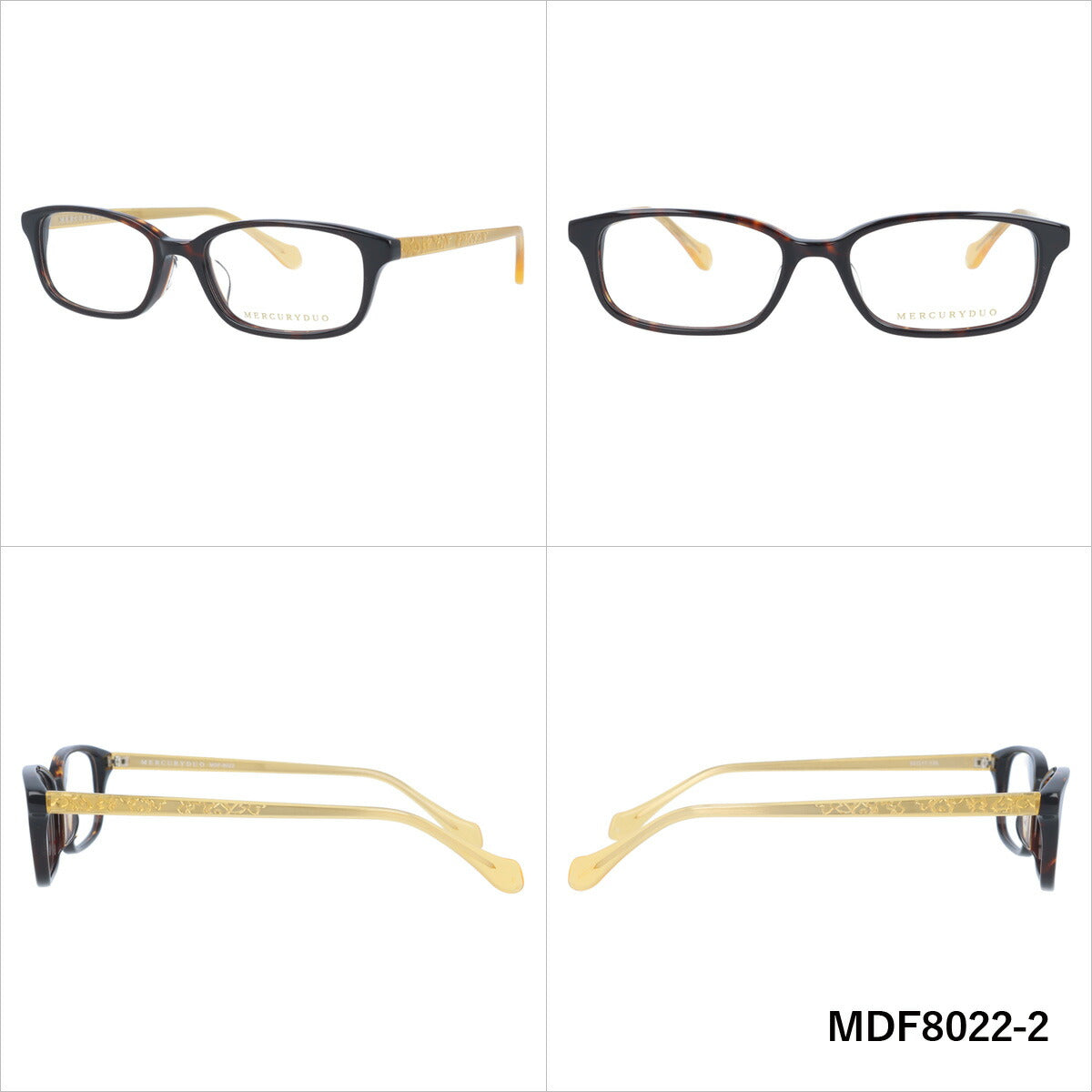 メガネ 眼鏡 度付き 度なし おしゃれ MERCURYDUO マーキュリーデュオ MDF 8022 全4色 52サイズ スクエア型 レディース 女性 UVカット 紫外線 ブランド サングラス 伊達 ダテ｜老眼鏡・PCレンズ・カラーレンズ・遠近両用対応可能 ラッピング無料