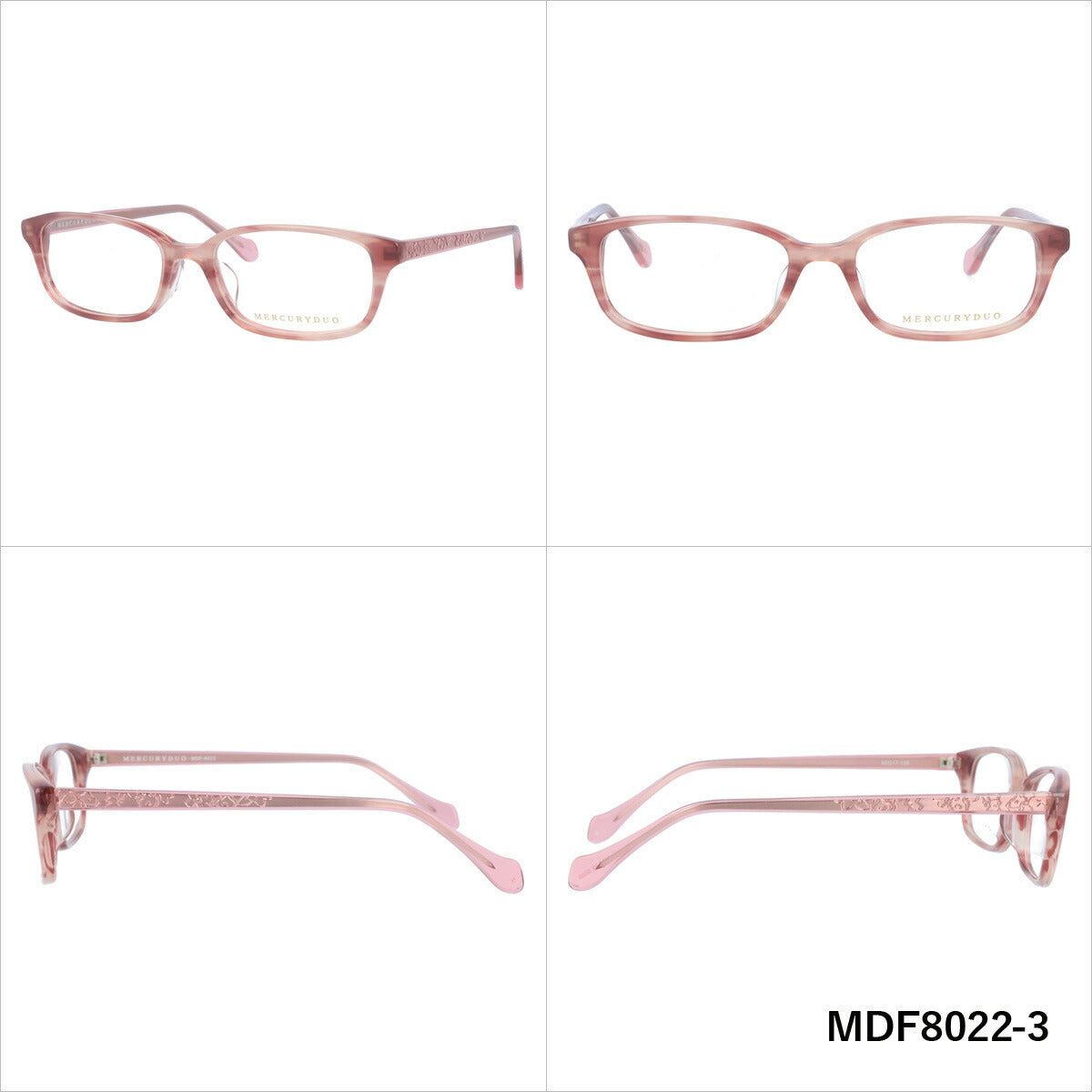 メガネ 眼鏡 度付き 度なし おしゃれ MERCURYDUO マーキュリーデュオ MDF 8022 全4色 52サイズ スクエア型 レディース 女性 UVカット 紫外線 ブランド サングラス 伊達 ダテ｜老眼鏡・PCレンズ・カラーレンズ・遠近両用対応可能 ラッピング無料