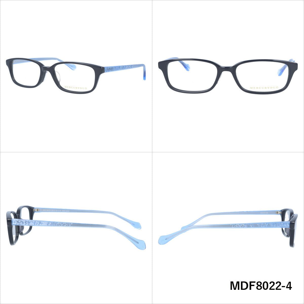 メガネ 眼鏡 度付き 度なし おしゃれ MERCURYDUO マーキュリーデュオ MDF 8022 全4色 52サイズ スクエア型 レディース 女性 UVカット 紫外線 ブランド サングラス 伊達 ダテ｜老眼鏡・PCレンズ・カラーレンズ・遠近両用対応可能 ラッピング無料