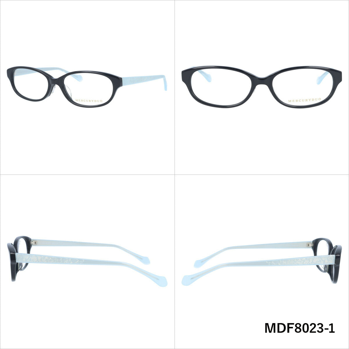 メガネ 眼鏡 度付き 度なし おしゃれ MERCURYDUO マーキュリーデュオ MDF 8023 全4色 52サイズ オーバル型 レディース 女性 UVカット 紫外線 ブランド サングラス 伊達 ダテ｜老眼鏡・PCレンズ・カラーレンズ・遠近両用対応可能 ラッピング無料