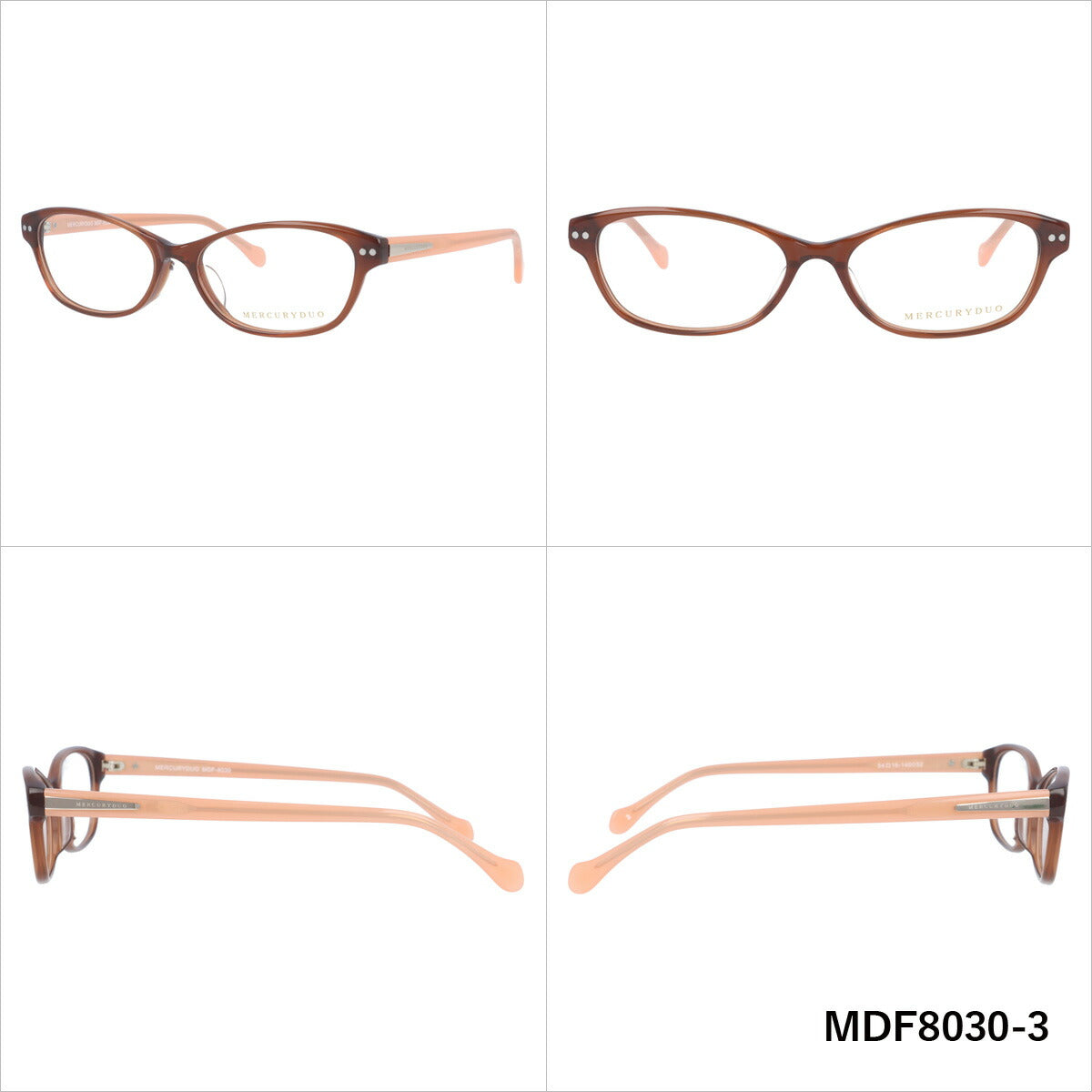 メガネ 眼鏡 度付き 度なし おしゃれ MERCURYDUO マーキュリーデュオ MDF 8030 全4色 54サイズ レディース 女性 UVカット 紫外線 ブランド サングラス 伊達 ダテ｜老眼鏡・PCレンズ・カラーレンズ・遠近両用対応可能 ラッピング無料